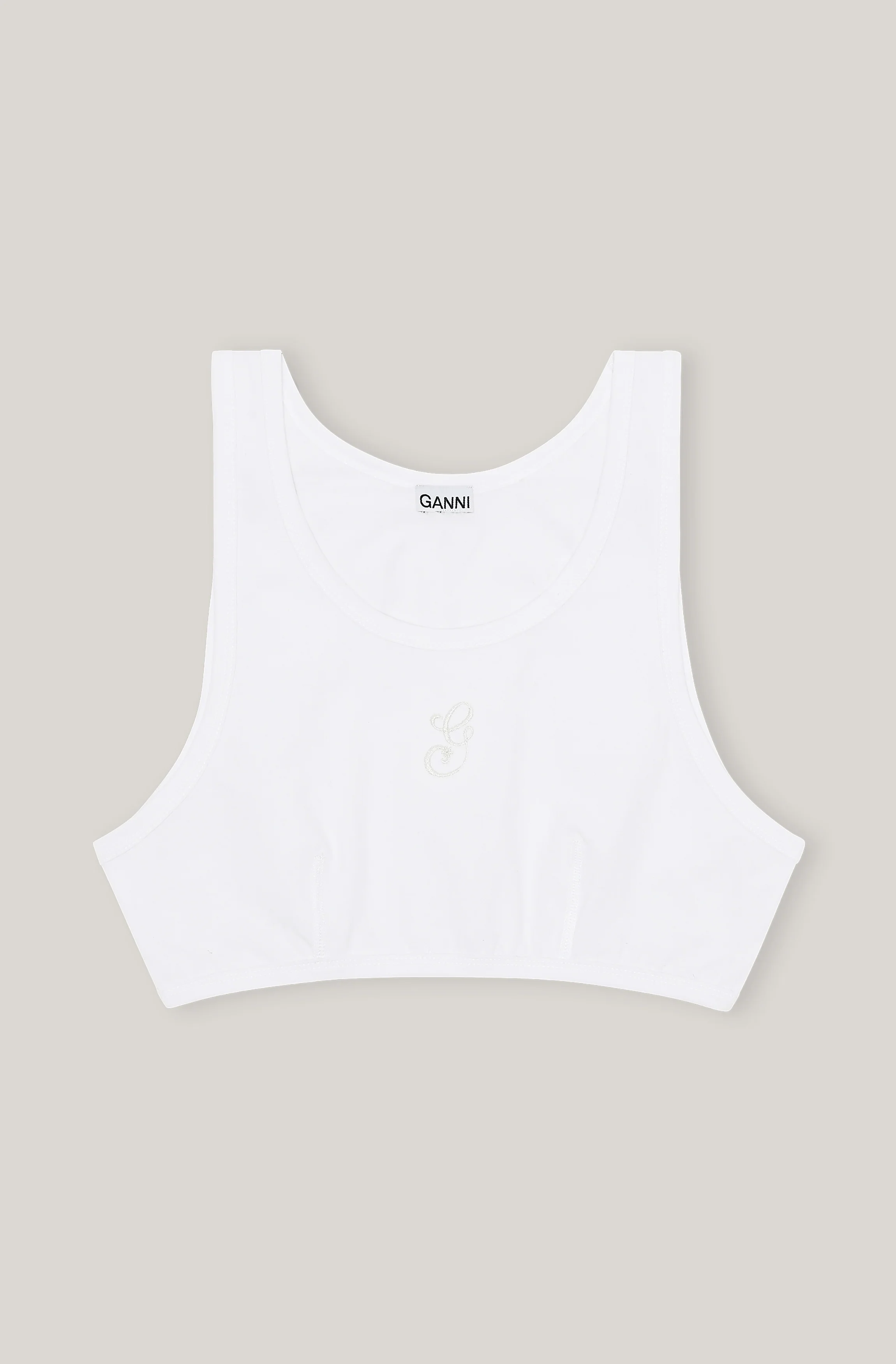 Pink Text Cotton Bralette Top | Bright White