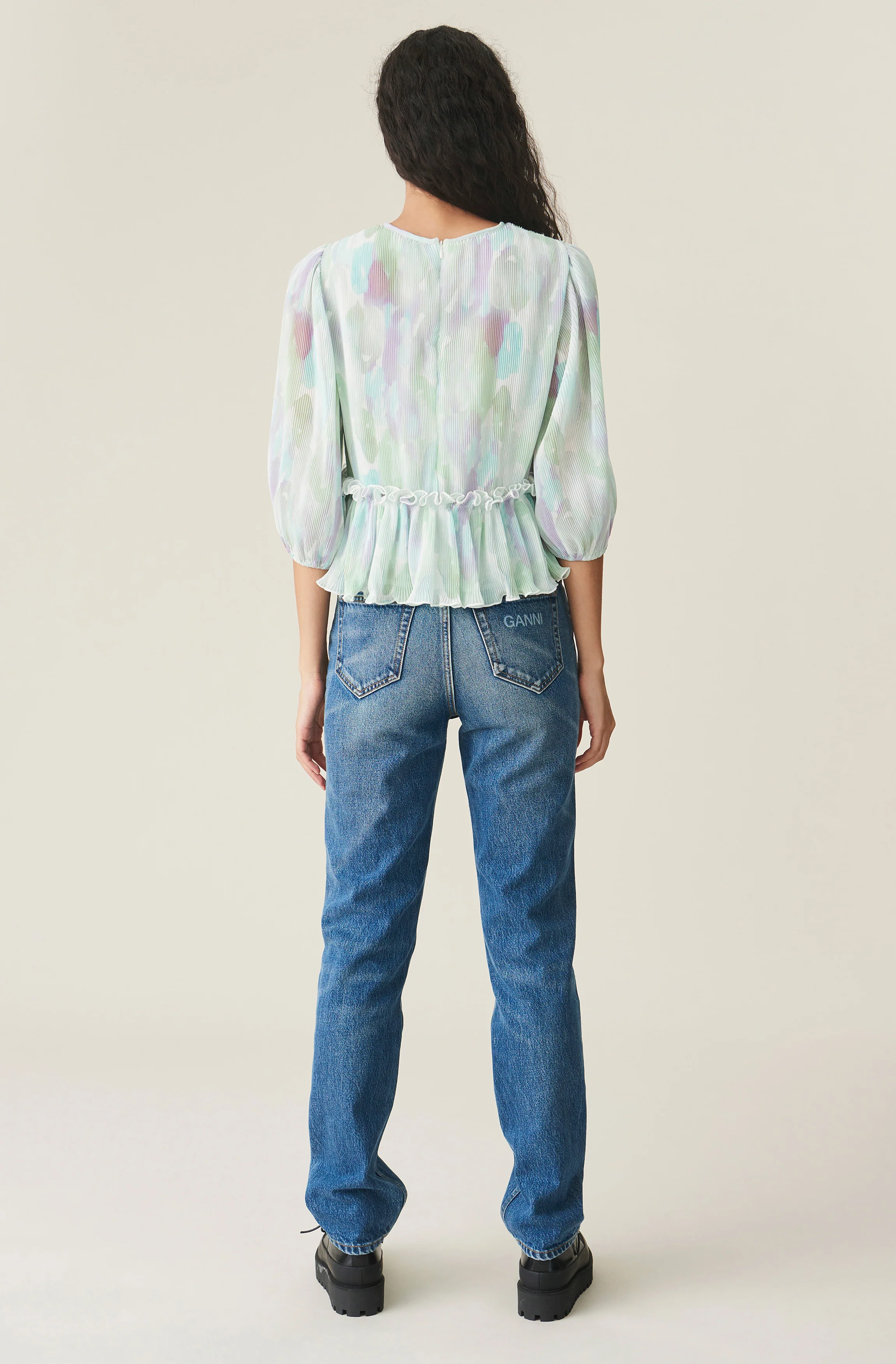 Pleated Georgette Blouse | Bright White - Image 4