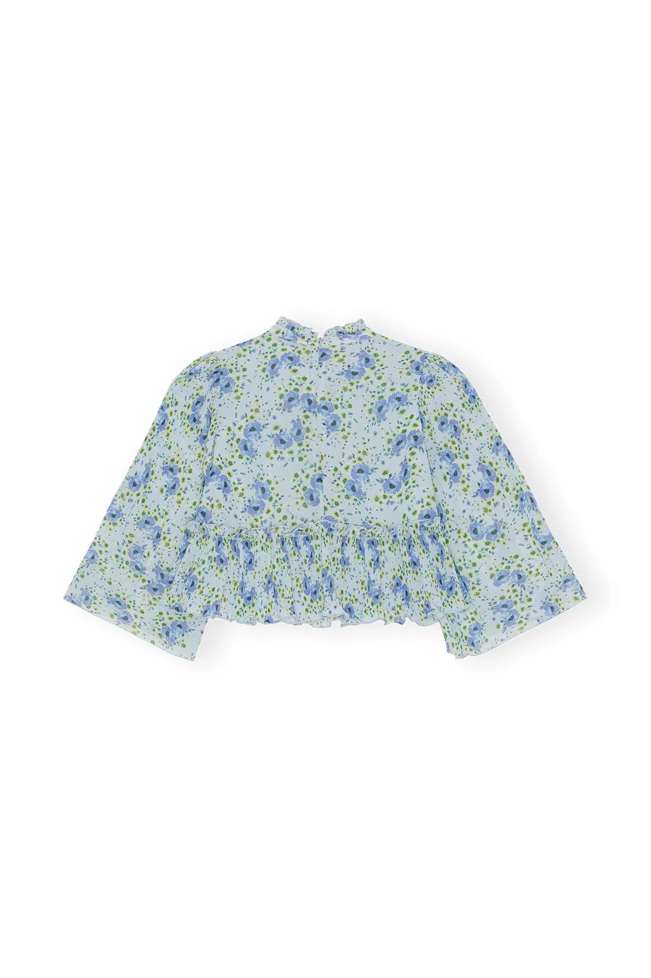 Pleated Georgette Blouse | Ice Water - Image 2