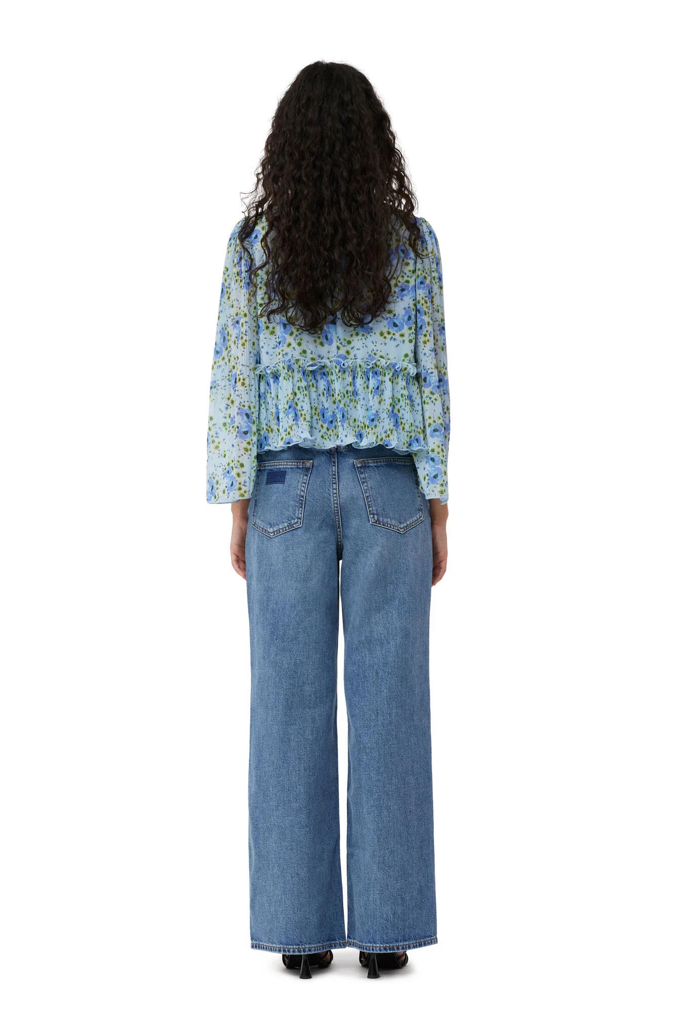 Pleated Georgette Blouse | Ice Water - Image 4
