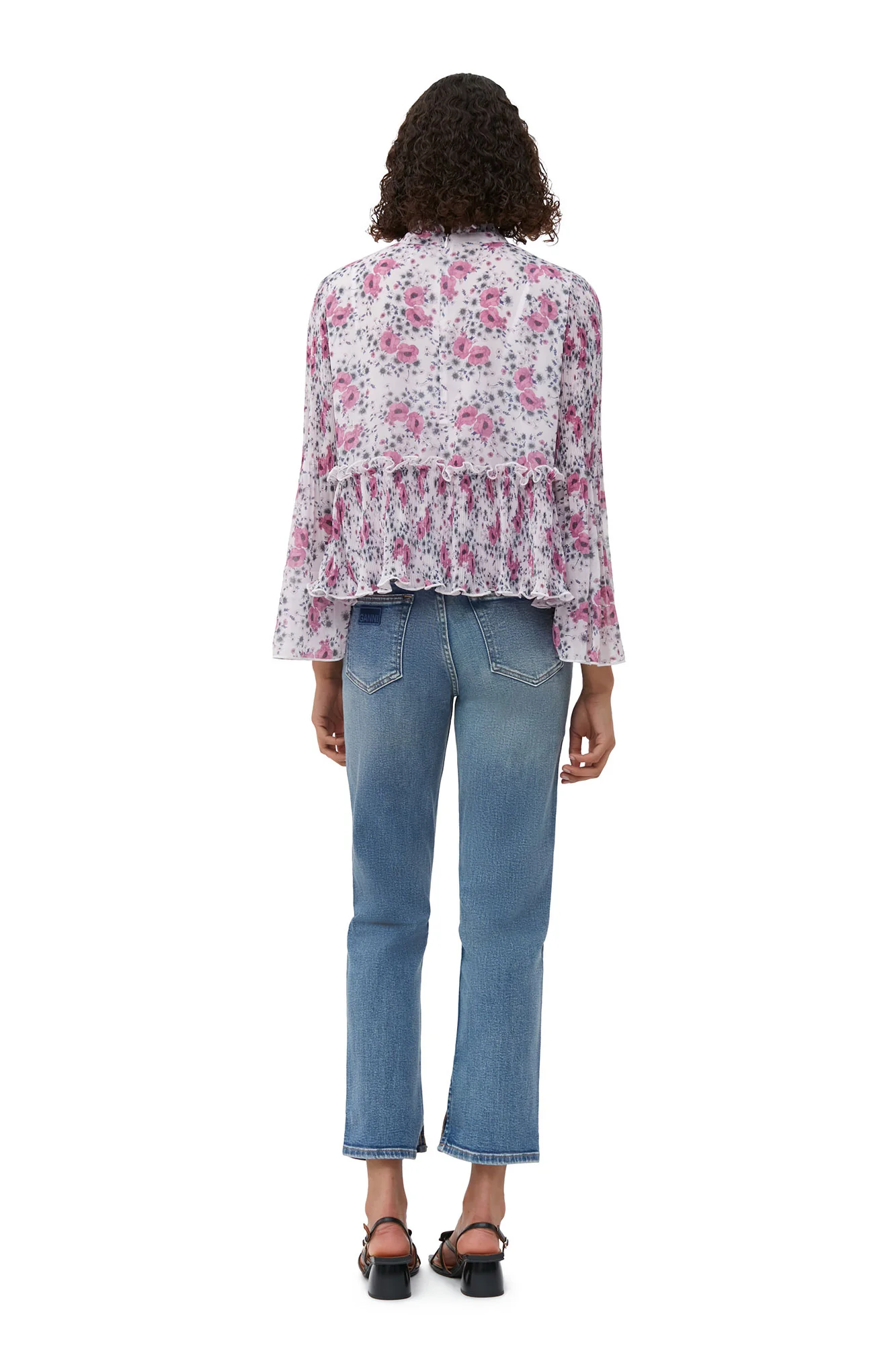 Pleated Georgette Blouse | Mauve Chalk - Image 4