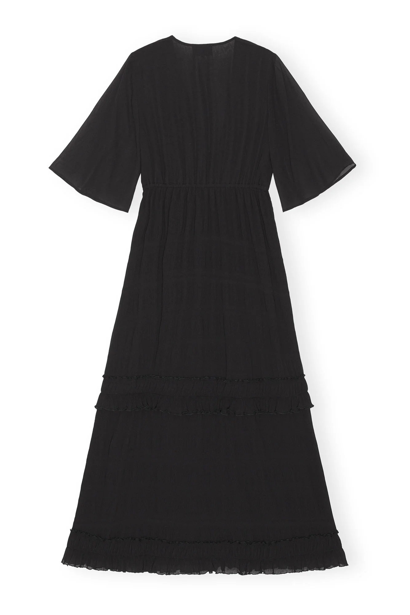 Pleated Georgette Maxi Dress | Black - Image 2