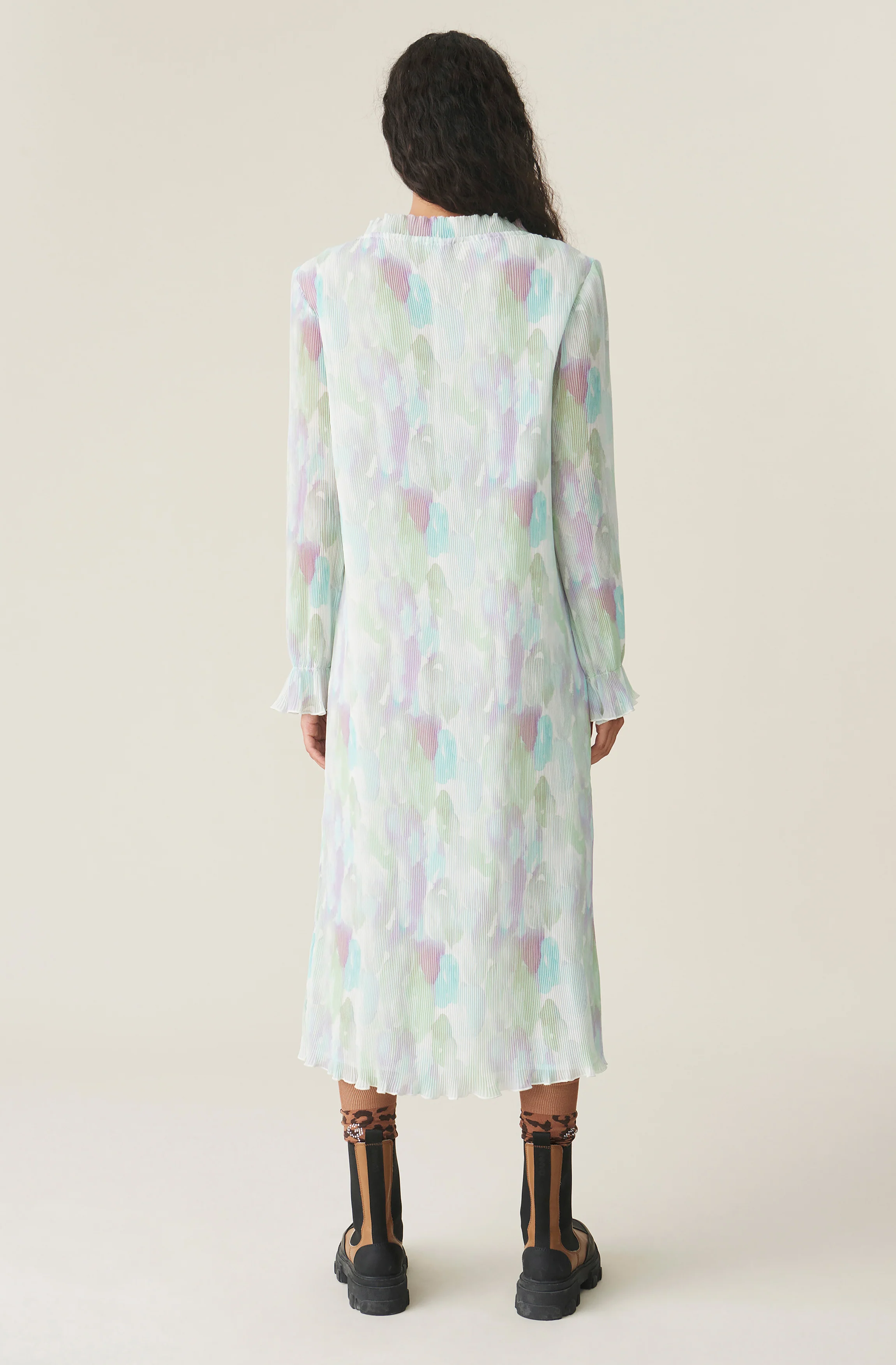 Pleated Georgette Maxi Dress | Bright White - Image 3