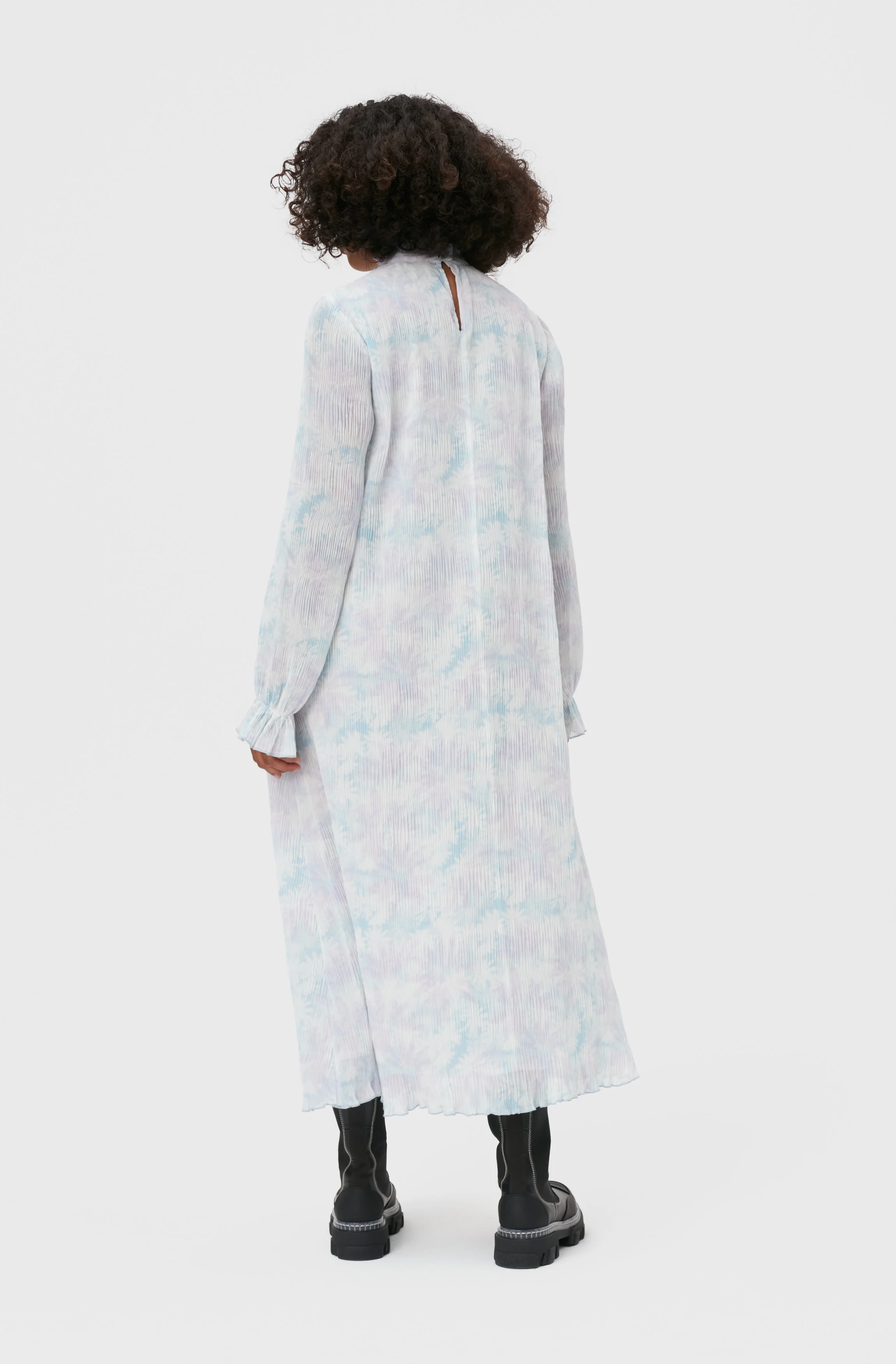 Pleated Georgette Midi Dress | Cherry Blossom - Image 5