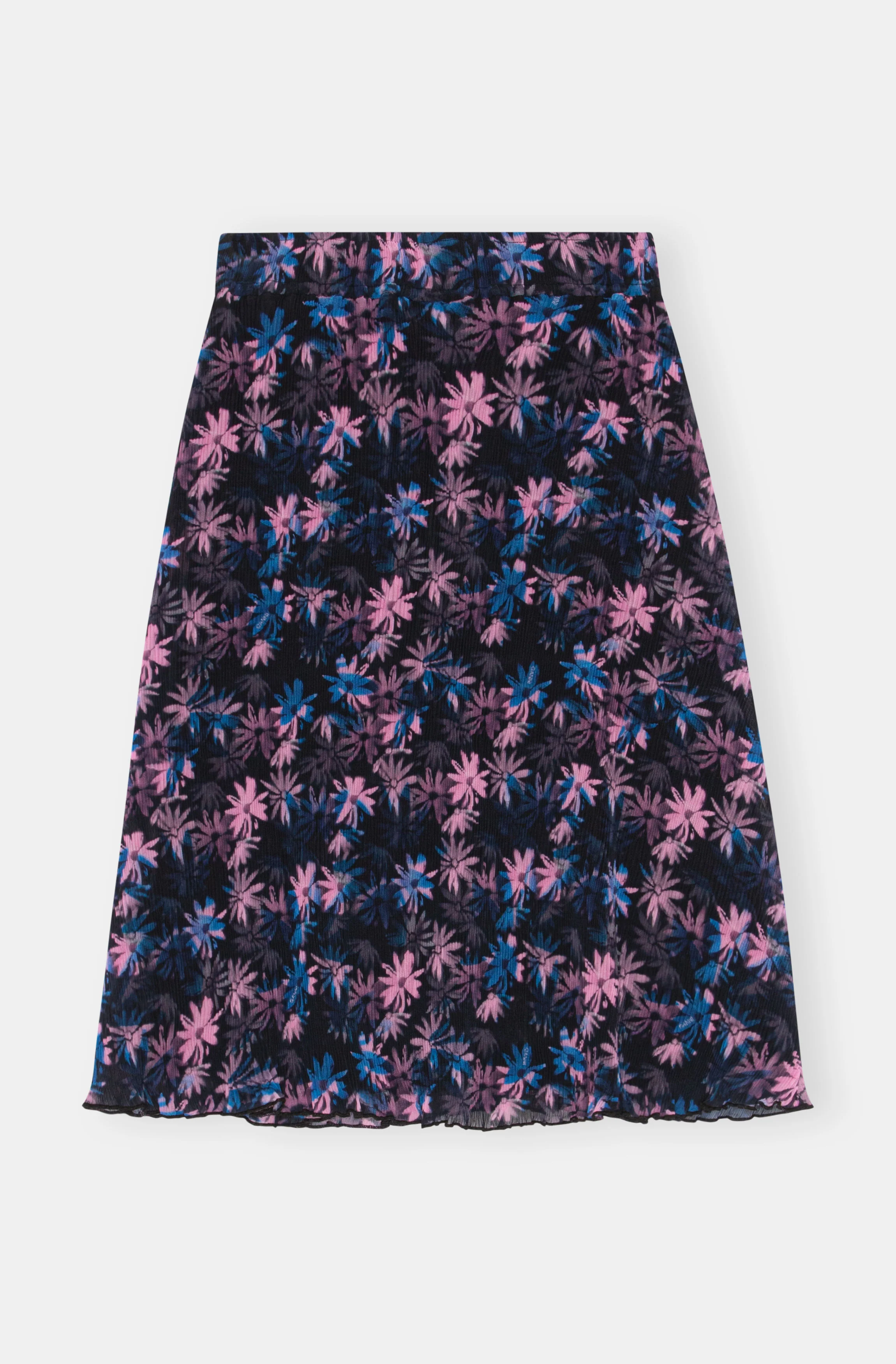 Pleated Georgette Midi Skirt | Daisy Spray Lilac Sachet - Image 2