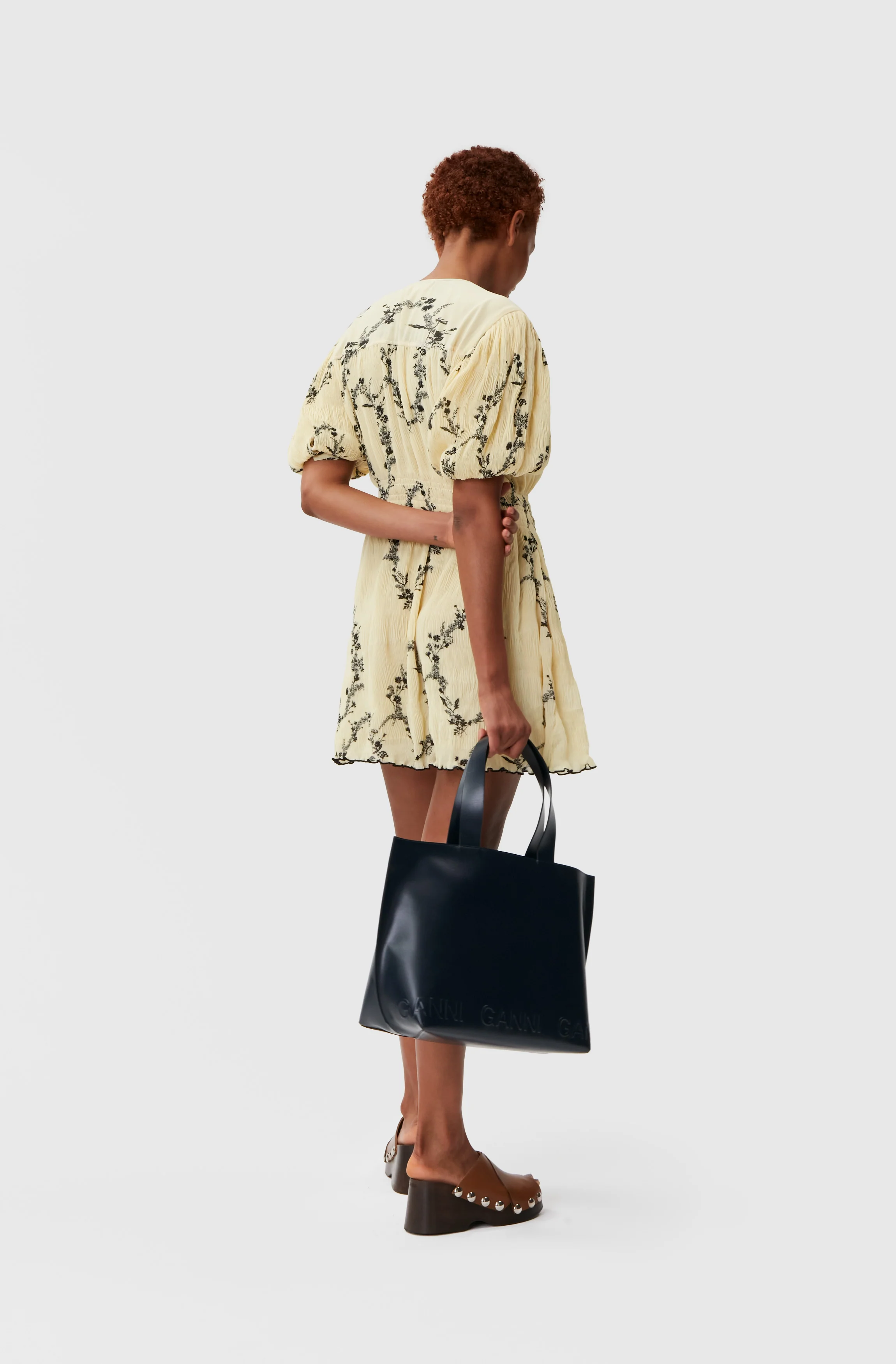 Pleated Georgette Mini Dress | Floral Shadow Flan - Image 4