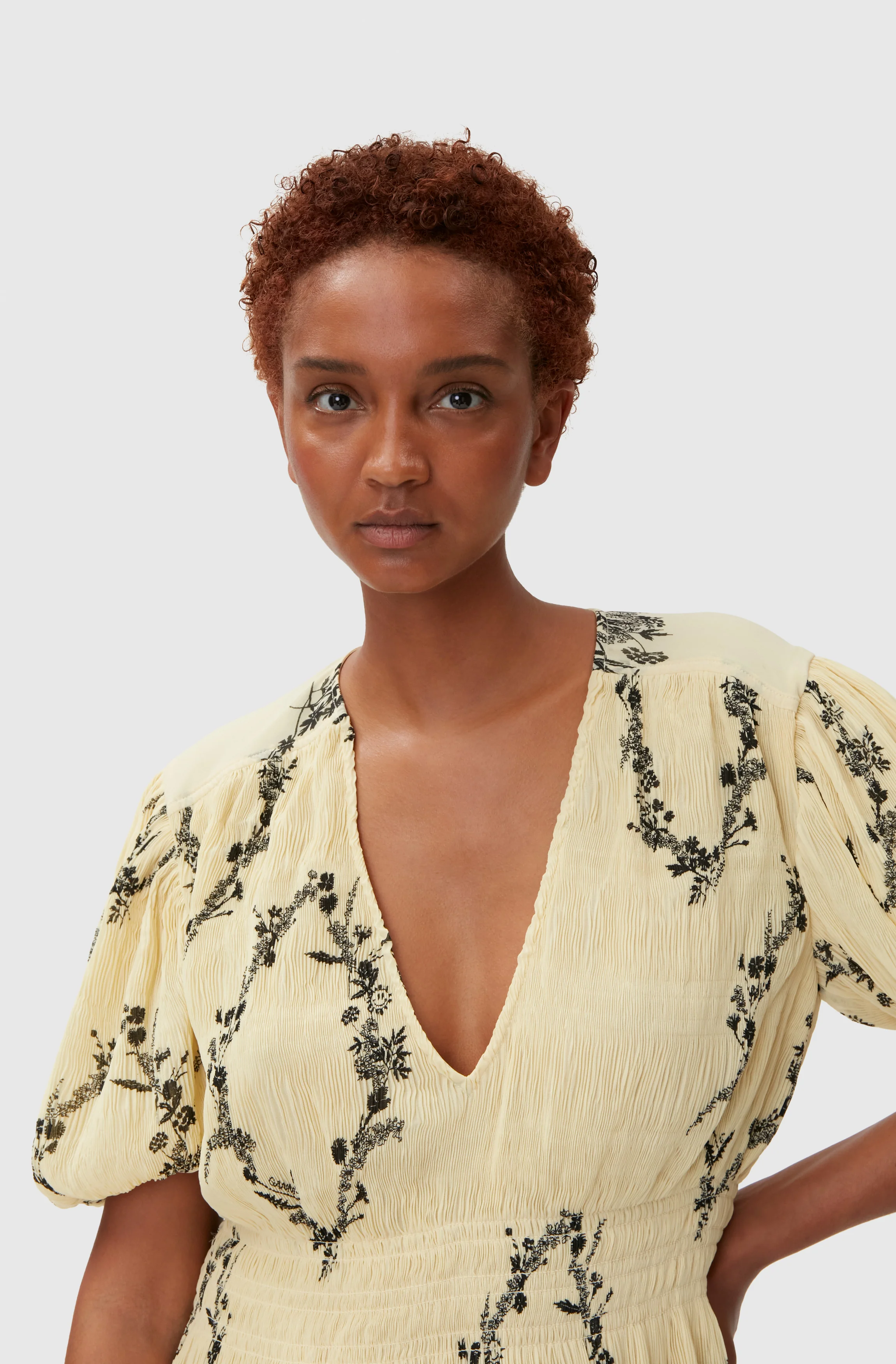 Pleated Georgette Mini Dress | Floral Shadow Flan - Image 5