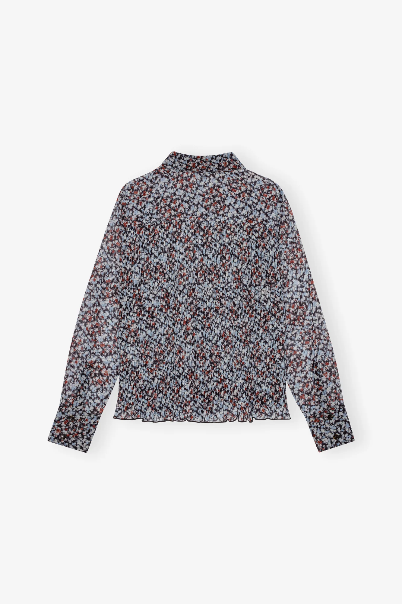 Pleated Georgette Shirt | Phantom - Image 2