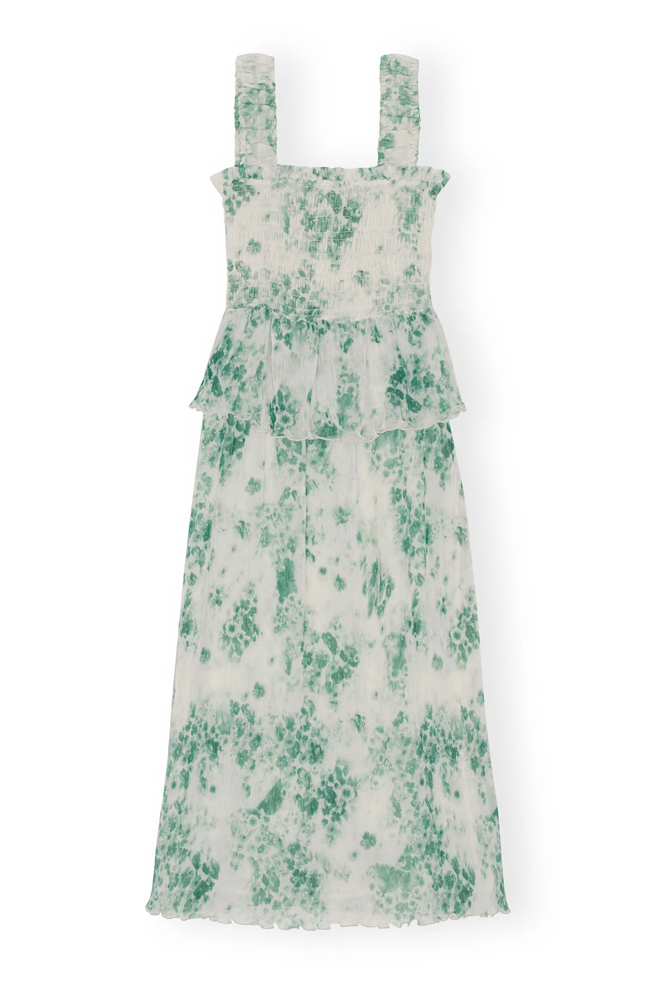 Pleated Georgette Smock Midi Dress | Egret