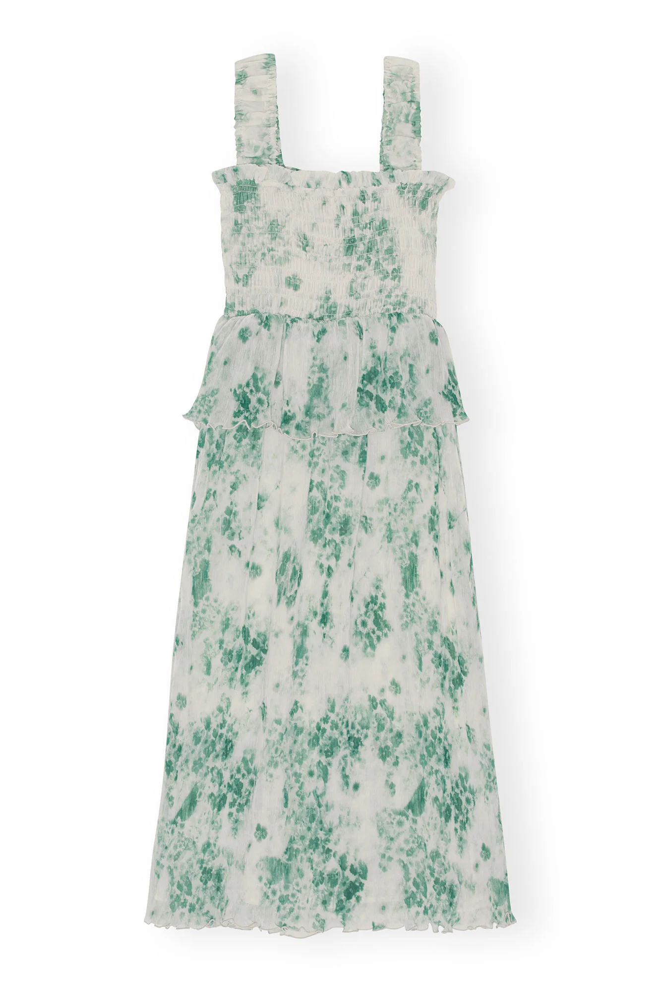 Pleated Georgette Smock Midi Dress | Egret - Image 2