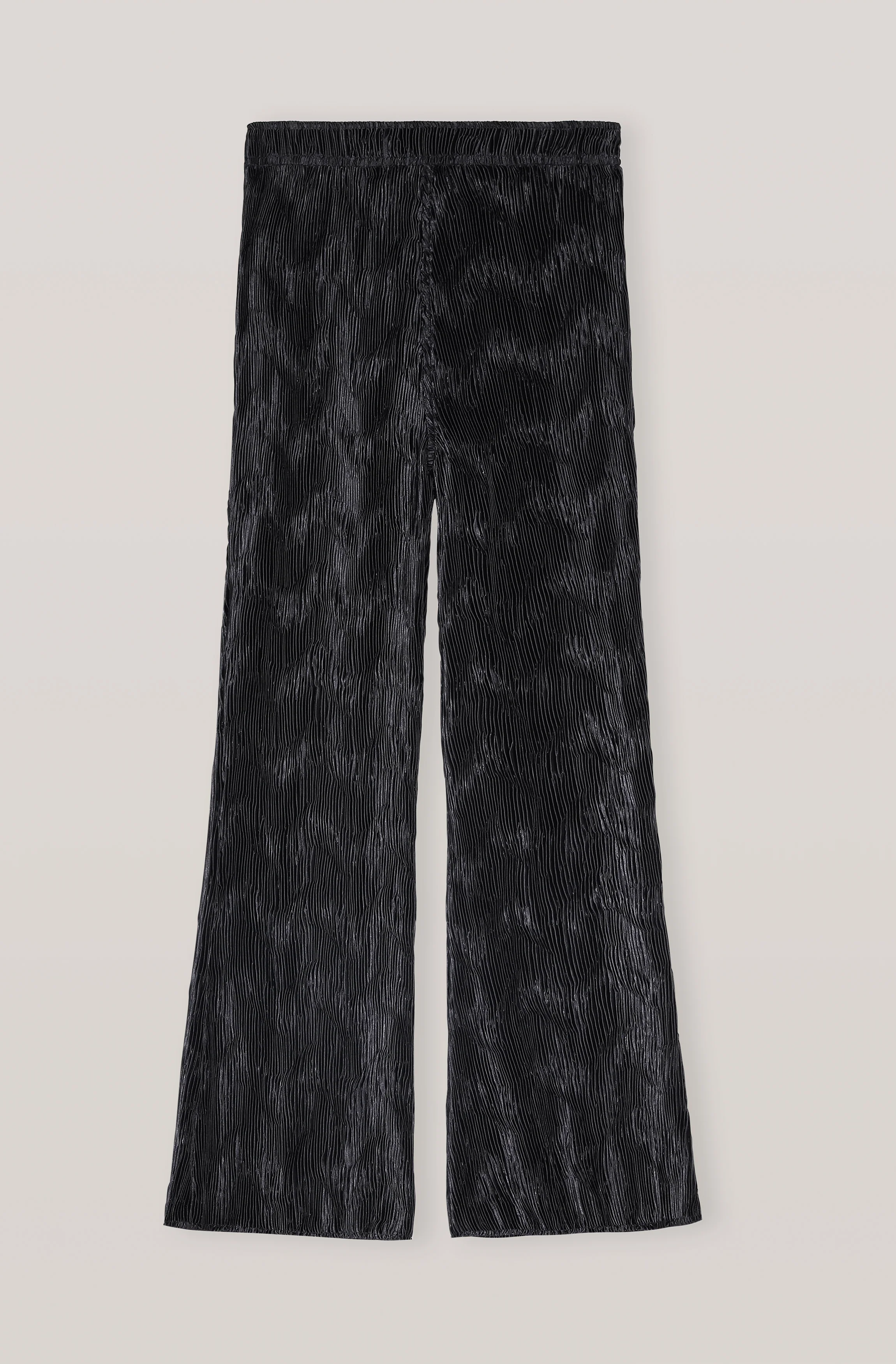 Pleated Satin Trousers | Black