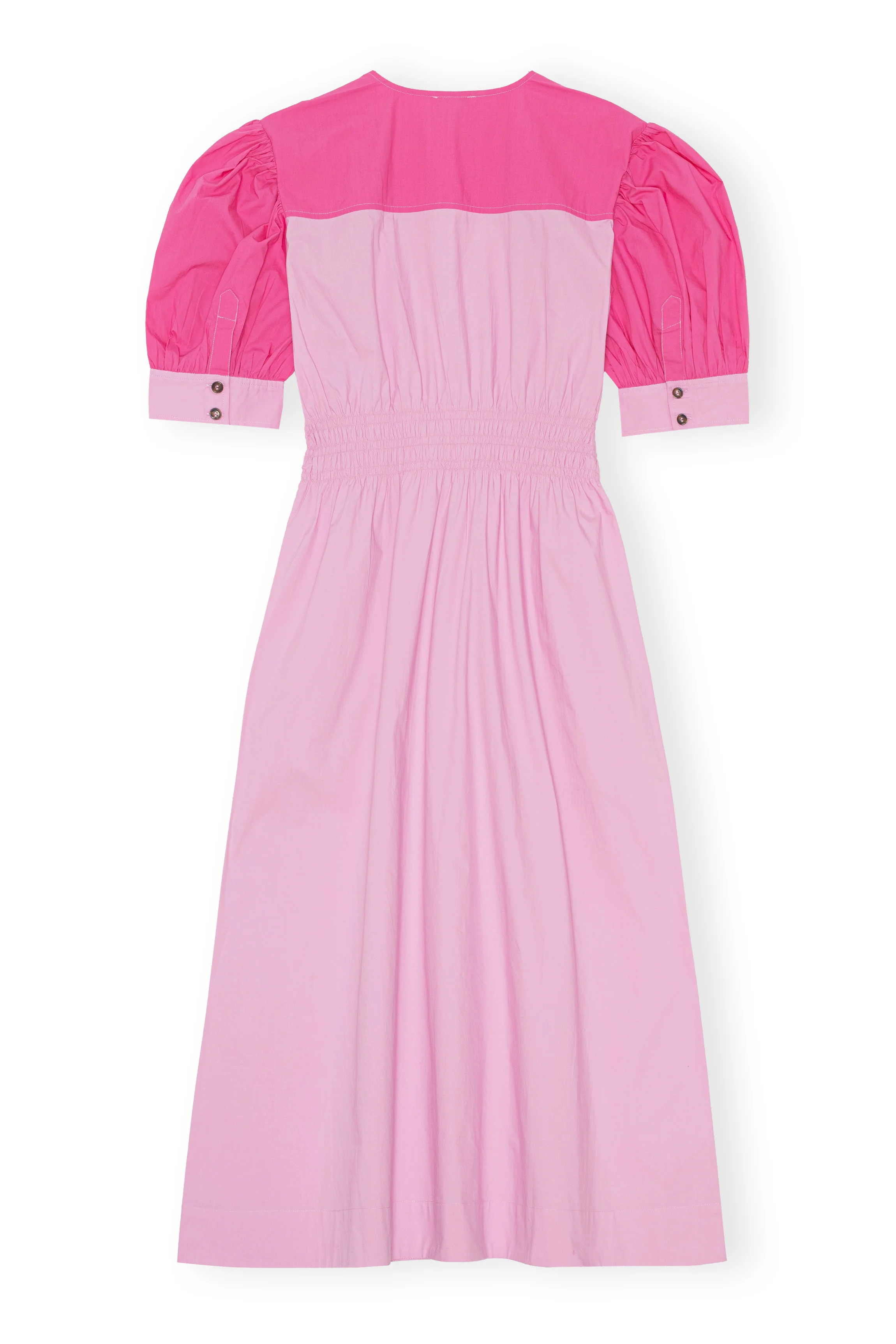 Poplin V-Neck Midi Dress | Phlox Pink - Image 2
