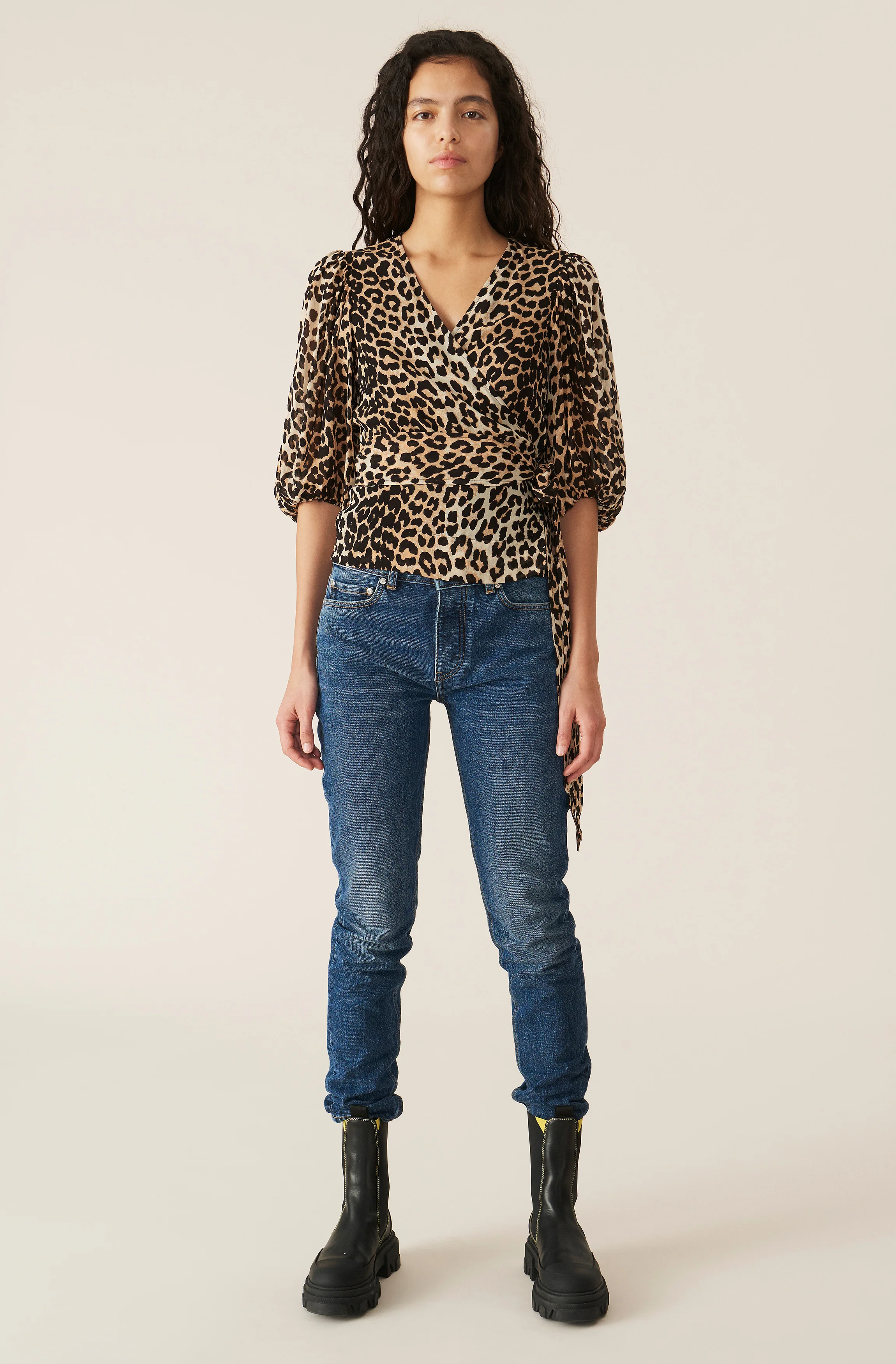 Print Wrap Blouse | Leopard - Image 3