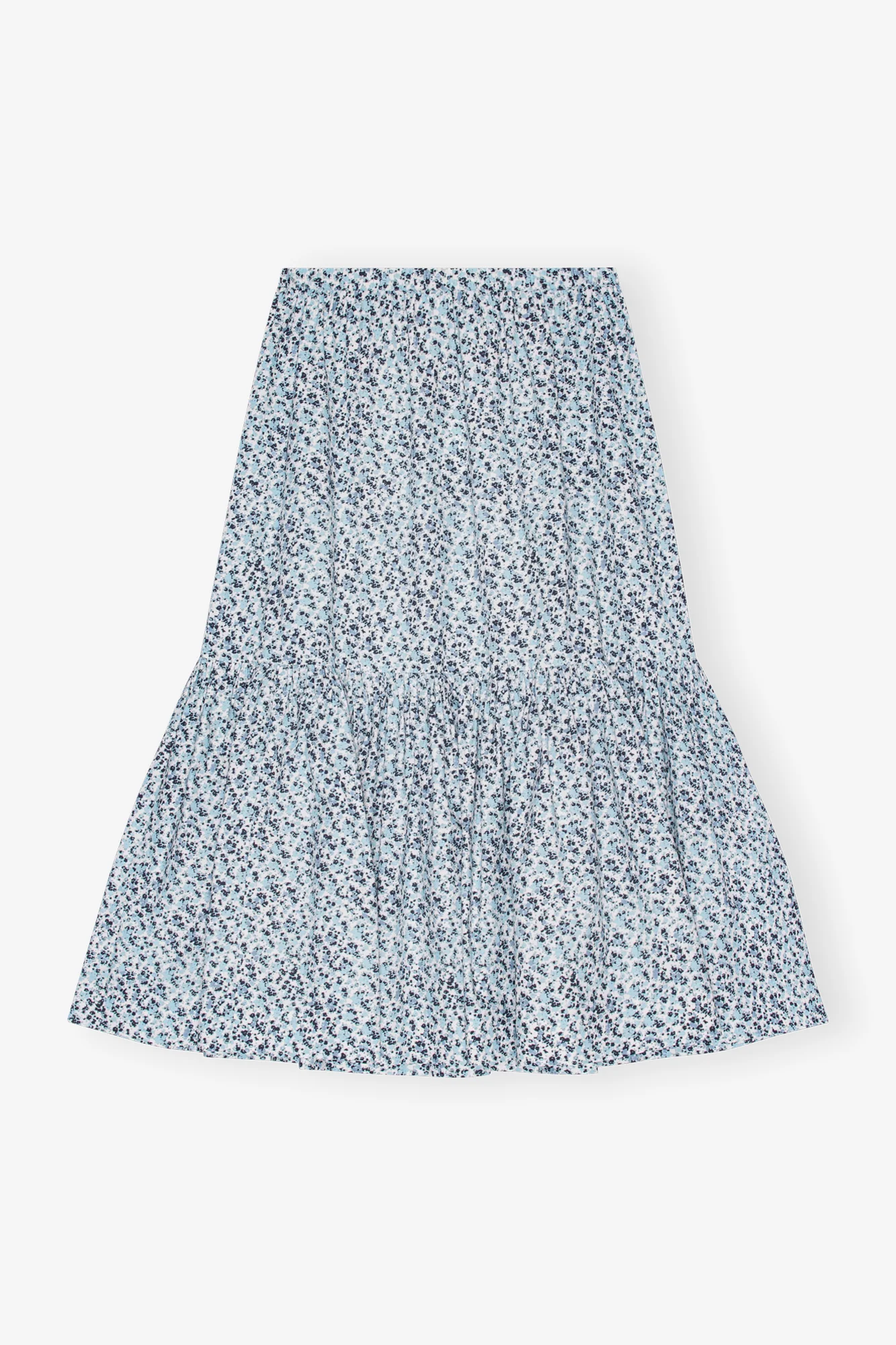 Printed Cotton Maxi Flounce Skirt | Glacier Lake