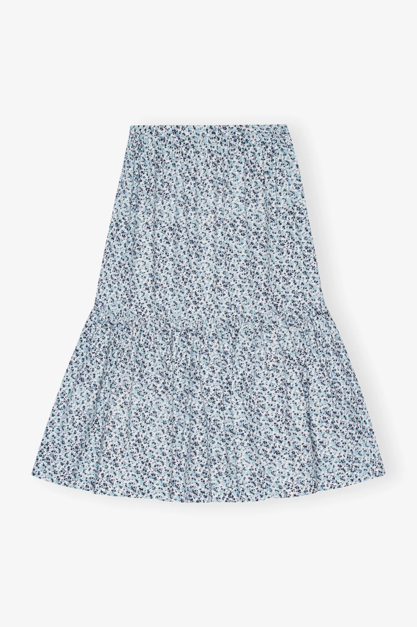 Printed Cotton Maxi Flounce Skirt | Glacier Lake - Image 2