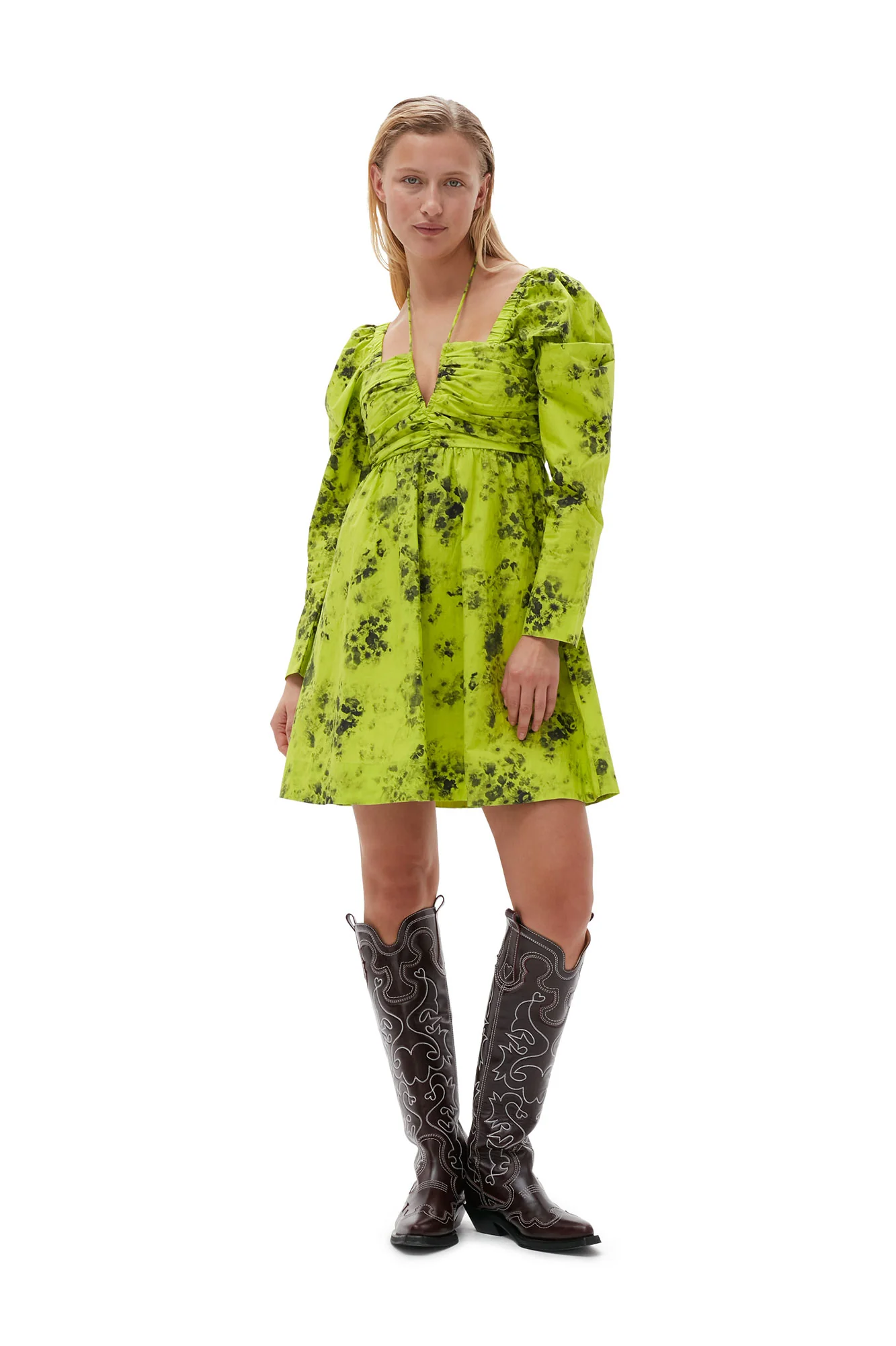 Printed Cotton Mini Dress | Tender Shoots - Image 3