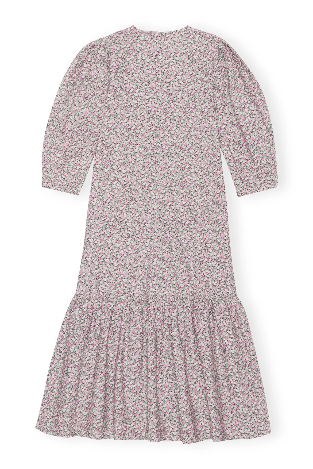 Printed Cotton V-Neck Maxi Dress | Frost Gray - Image 2
