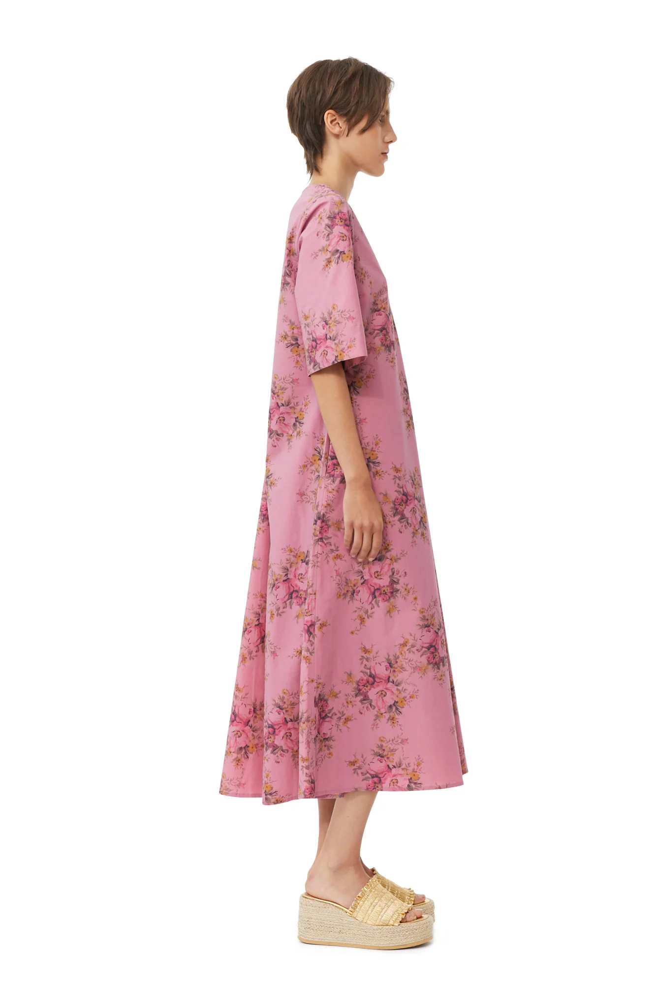 Printed Cotton V-Neck Maxi Dress | Orchid Smoke - Image 4