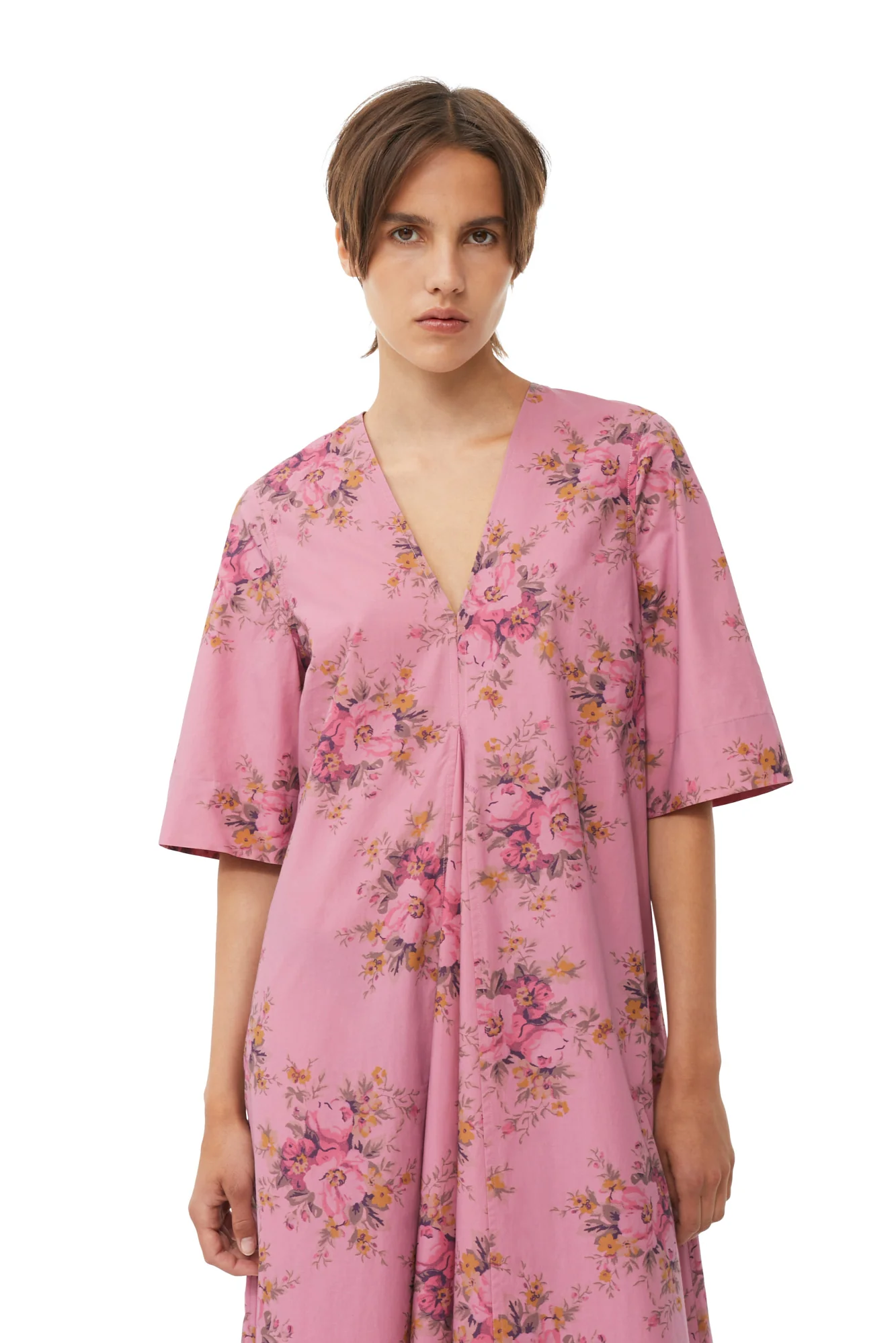 Printed Cotton V-Neck Maxi Dress | Orchid Smoke - Image 6