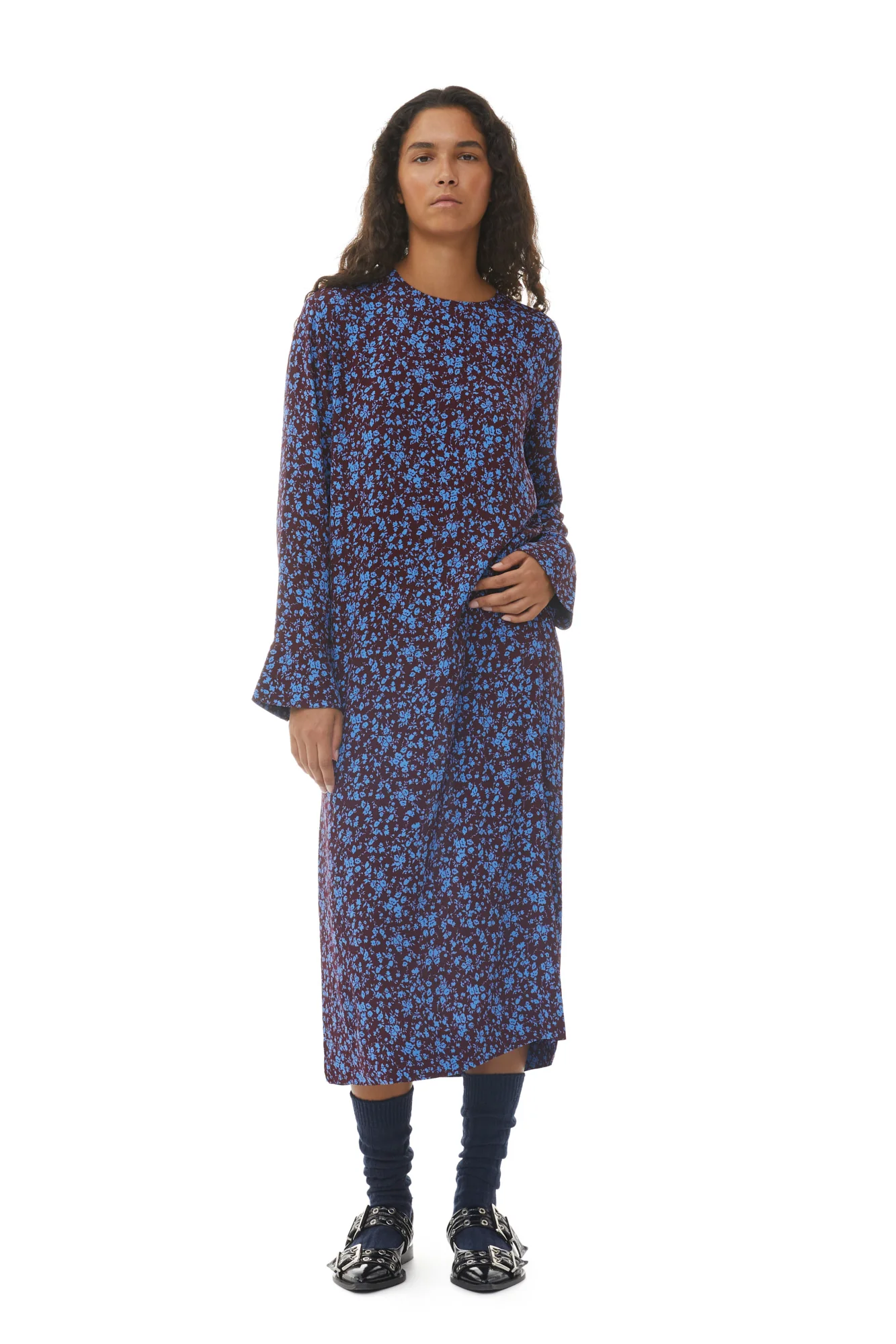 Printed Crepe Midi Dress | Port Royale - Image 3
