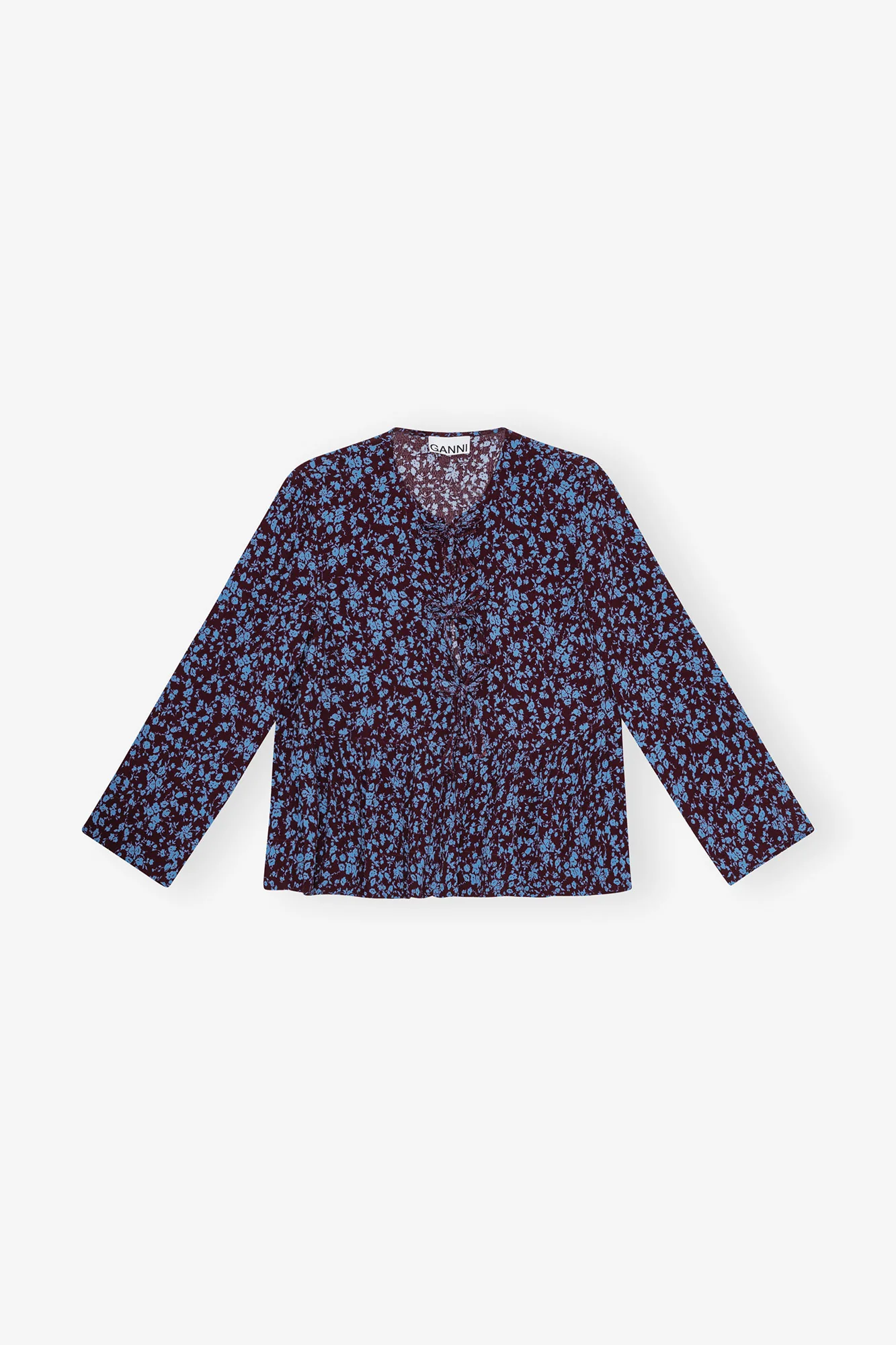 Printed Crepe Peplum Blouse | Port Royale - Image 2
