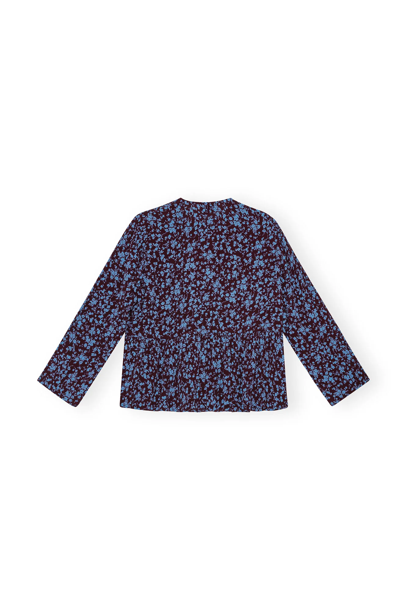 Printed Crepe Peplum Blouse | Port Royale - Image 3