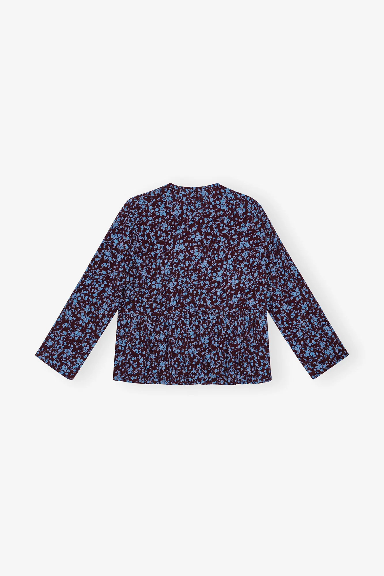 Printed Crepe Peplum Blouse | Port Royale - Image 4