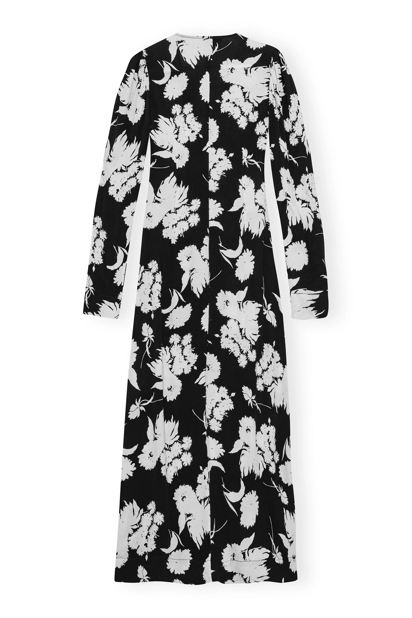Printed Crepe V-Neck Dress | Black - Image 2