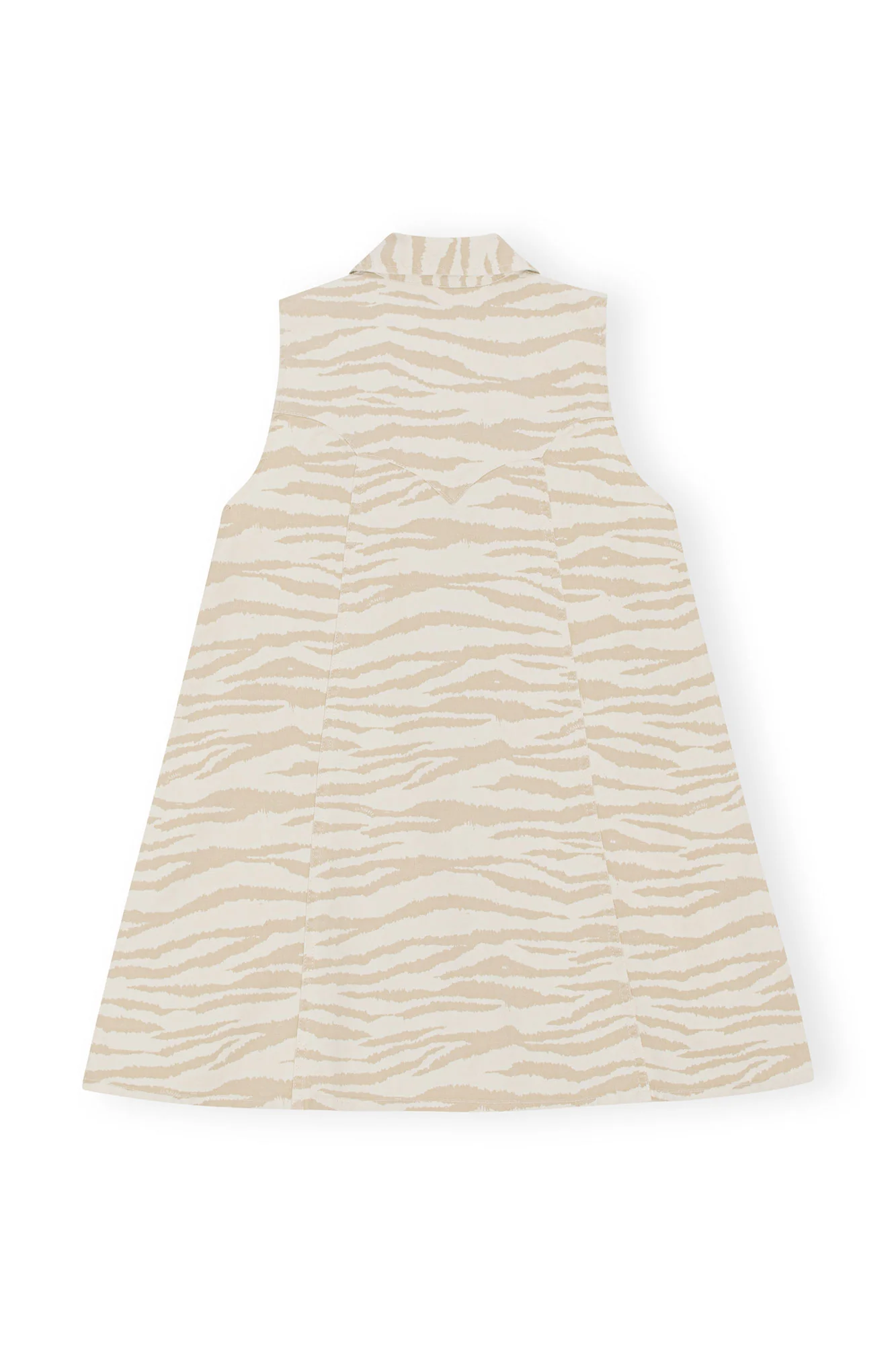 Printed Denim Mini Dress | Pale Khaki - Image 2