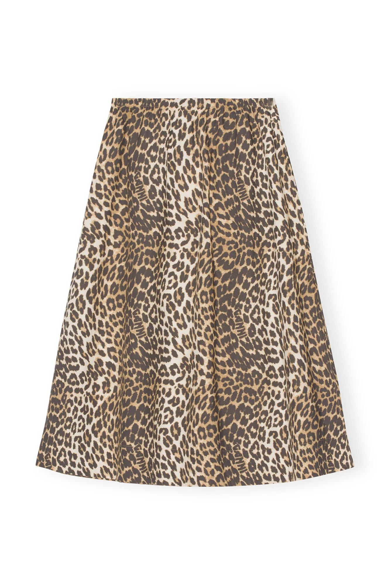 Printed Elasticated Maxi Skirt | Big Leopard Almond Milk - Image 2