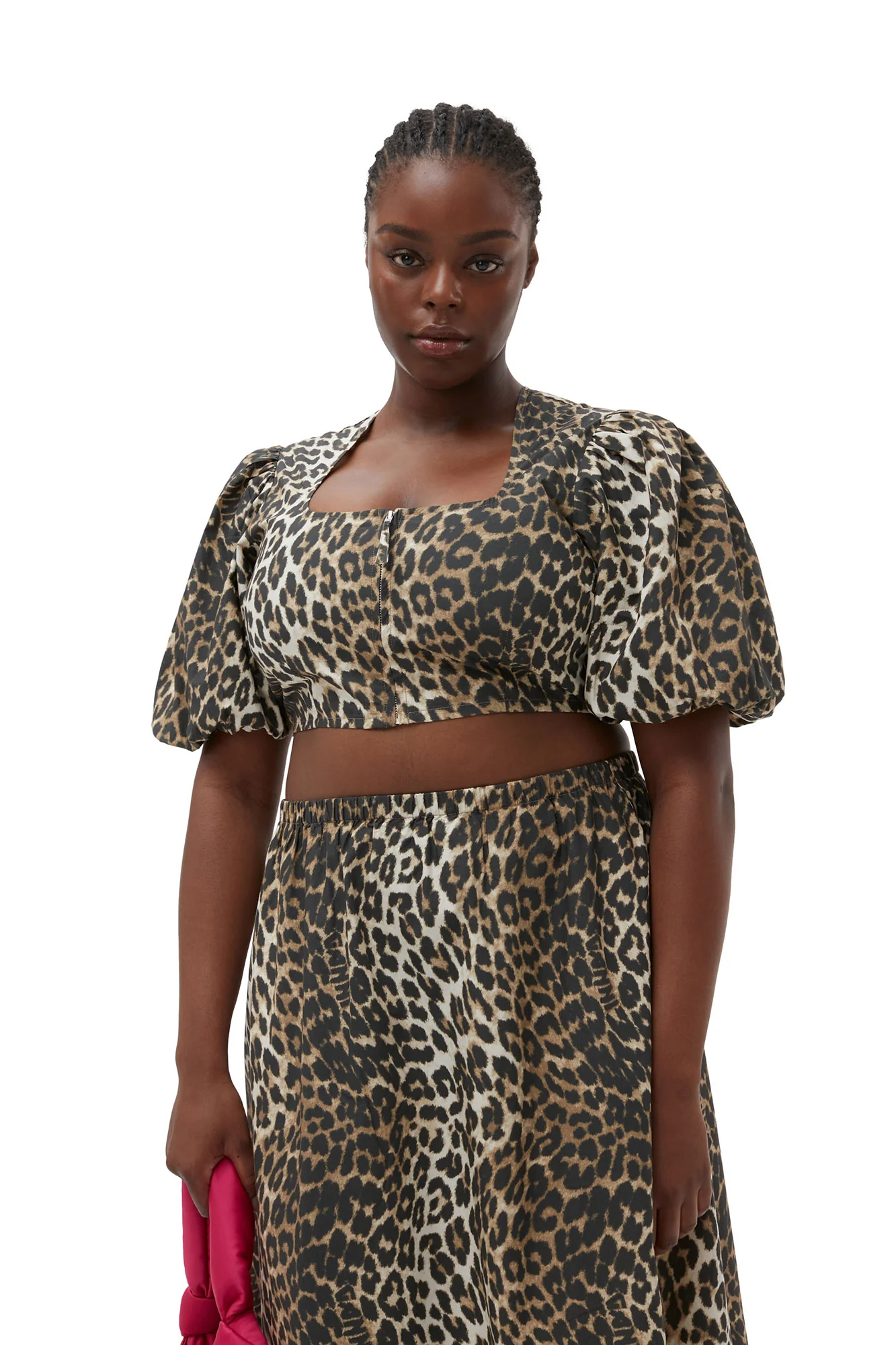 Printed Elasticated Maxi Skirt | Big Leopard Almond Milk - Image 6