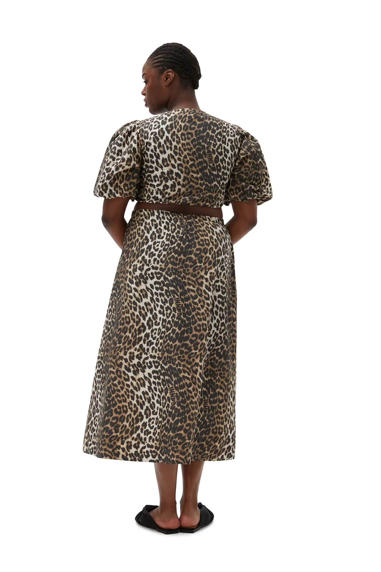 Printed Elasticated Maxi Skirt | Big Leopard Almond Milk - Image 8