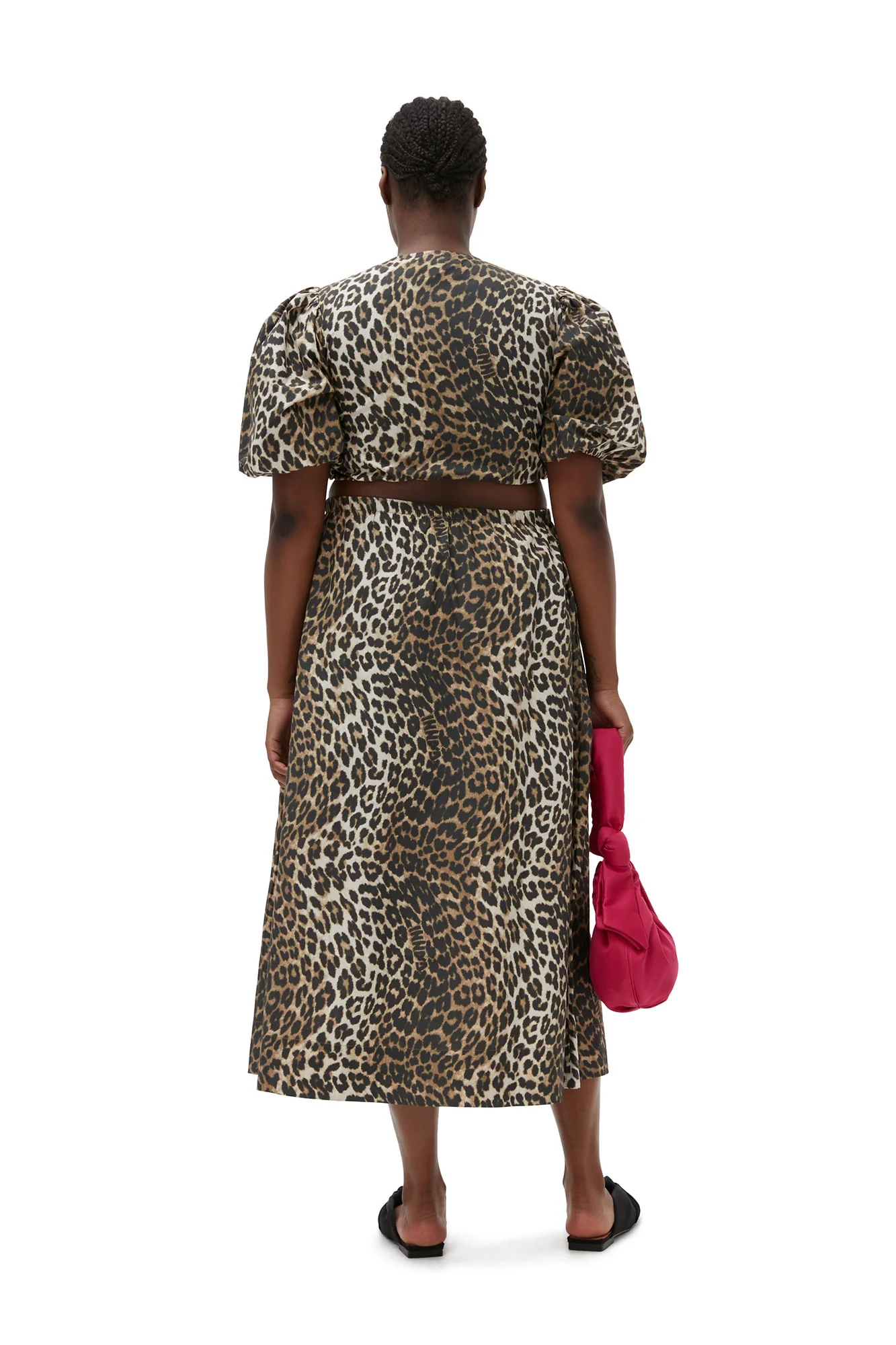 Printed Elasticated Maxi Skirt | Big Leopard Almond Milk - Image 9