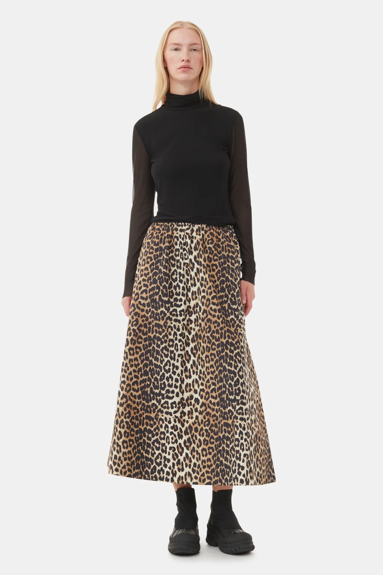 Printed Elasticated Maxi Skirt | Leopard - Image 3