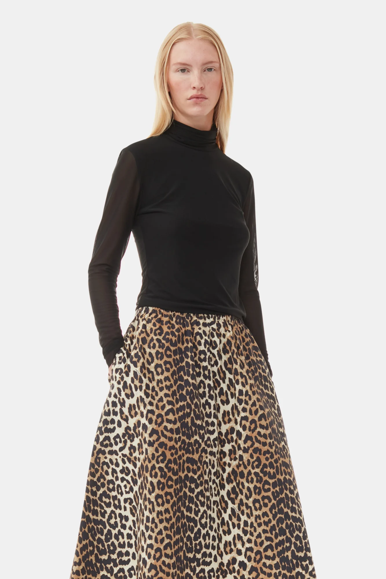 Printed Elasticated Maxi Skirt | Leopard - Image 4