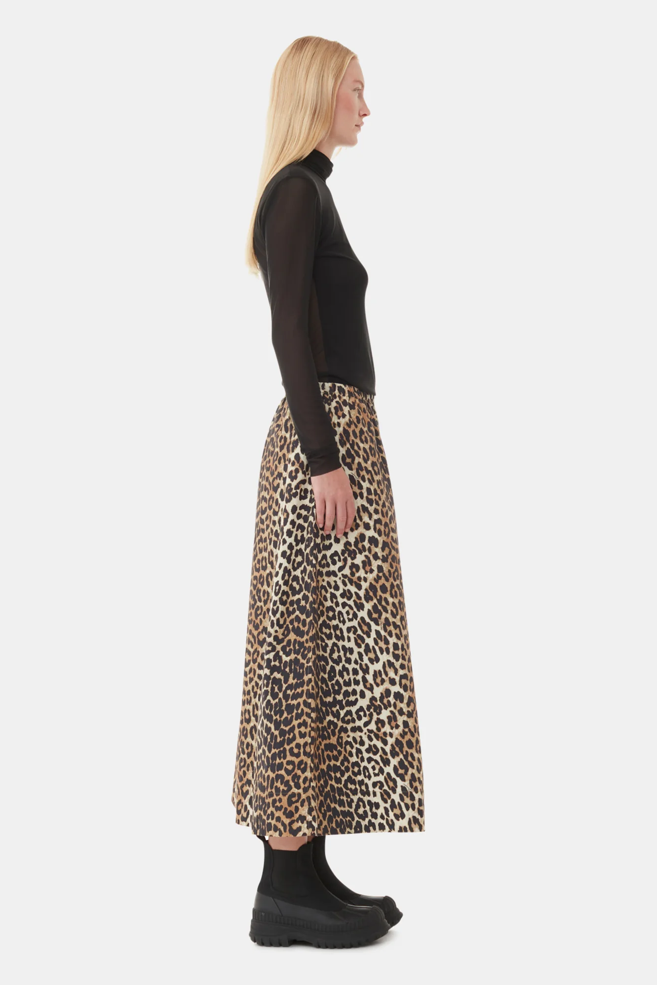 Printed Elasticated Maxi Skirt | Leopard - Image 5