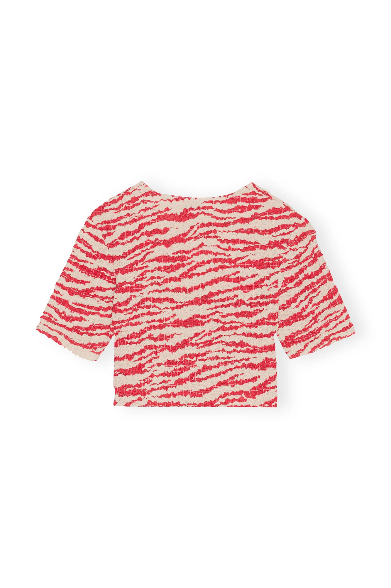 Printed Georgette Cropped Smock Blouse | Castle Wall - Image 2