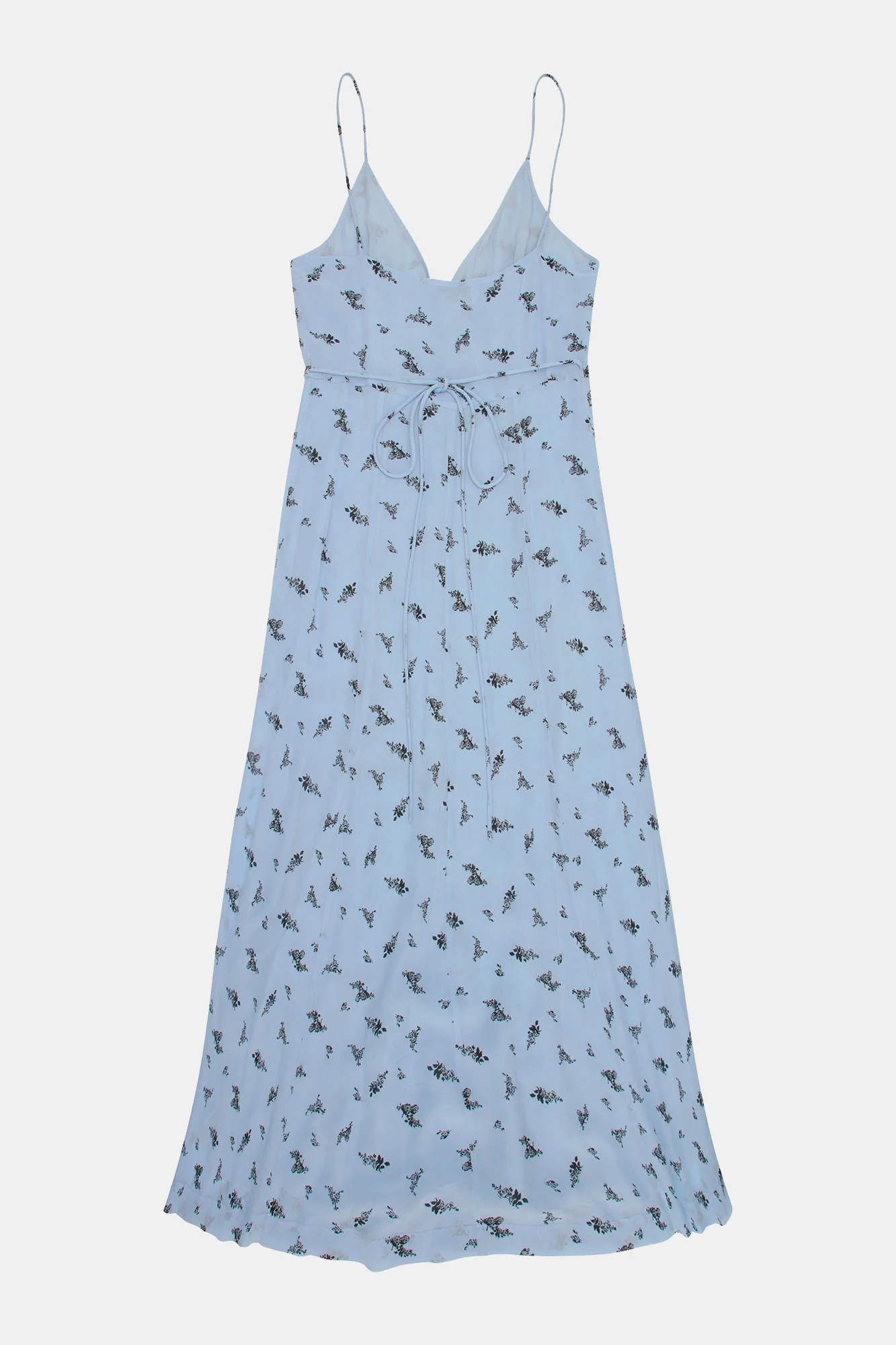 Printed Georgette Strap Wrap Dress | Brunnera Blue - Image 2