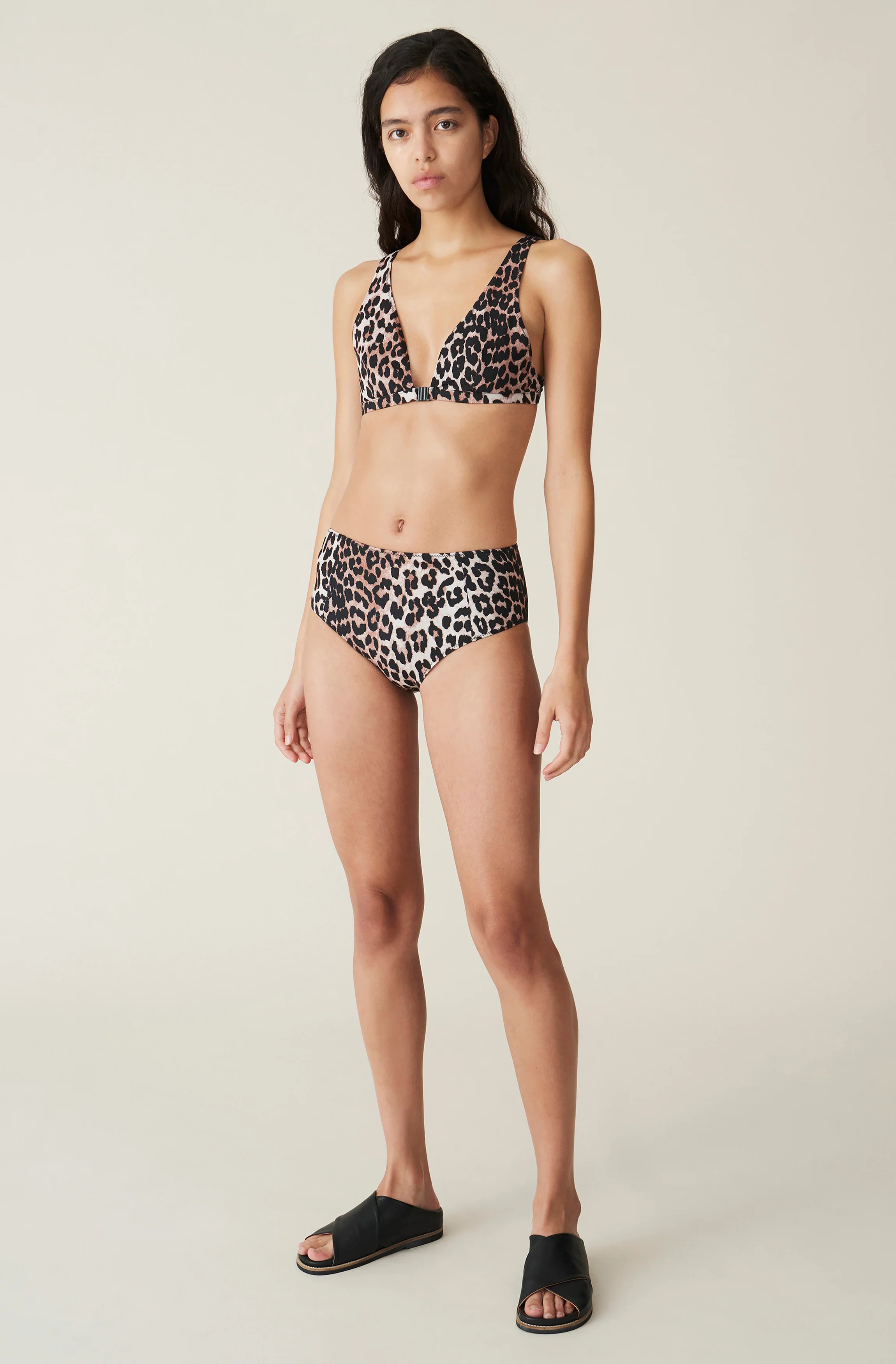 Printed High-Rise Bikini Bottom | Leopard - Image 2