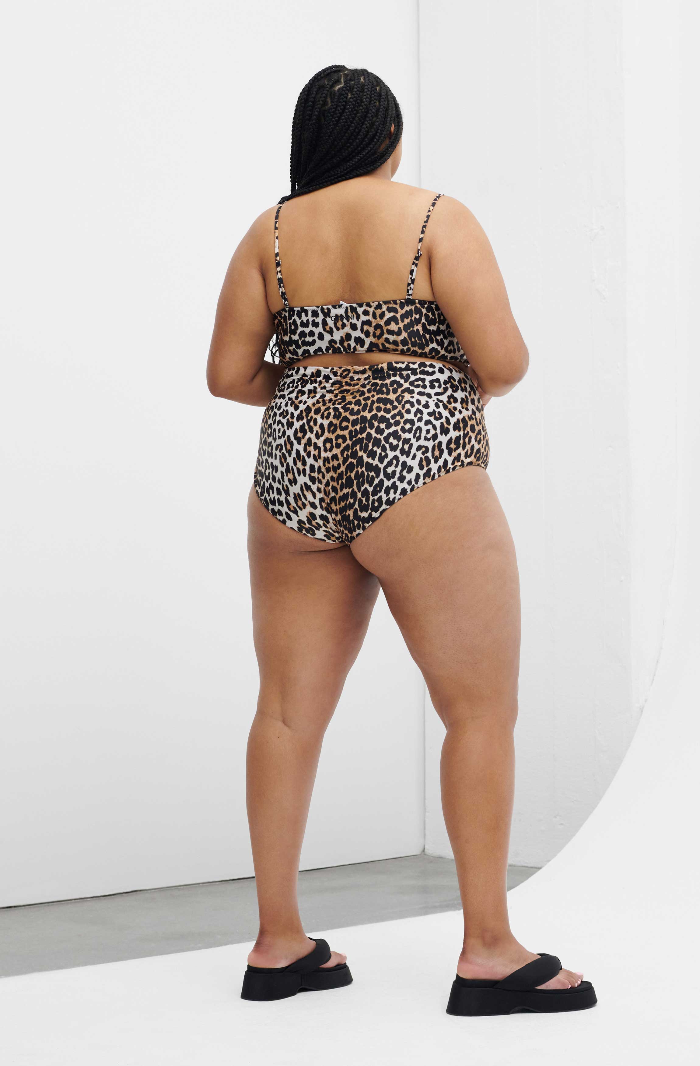 Printed High-Rise Bikini Briefs | Leopard - Image 6