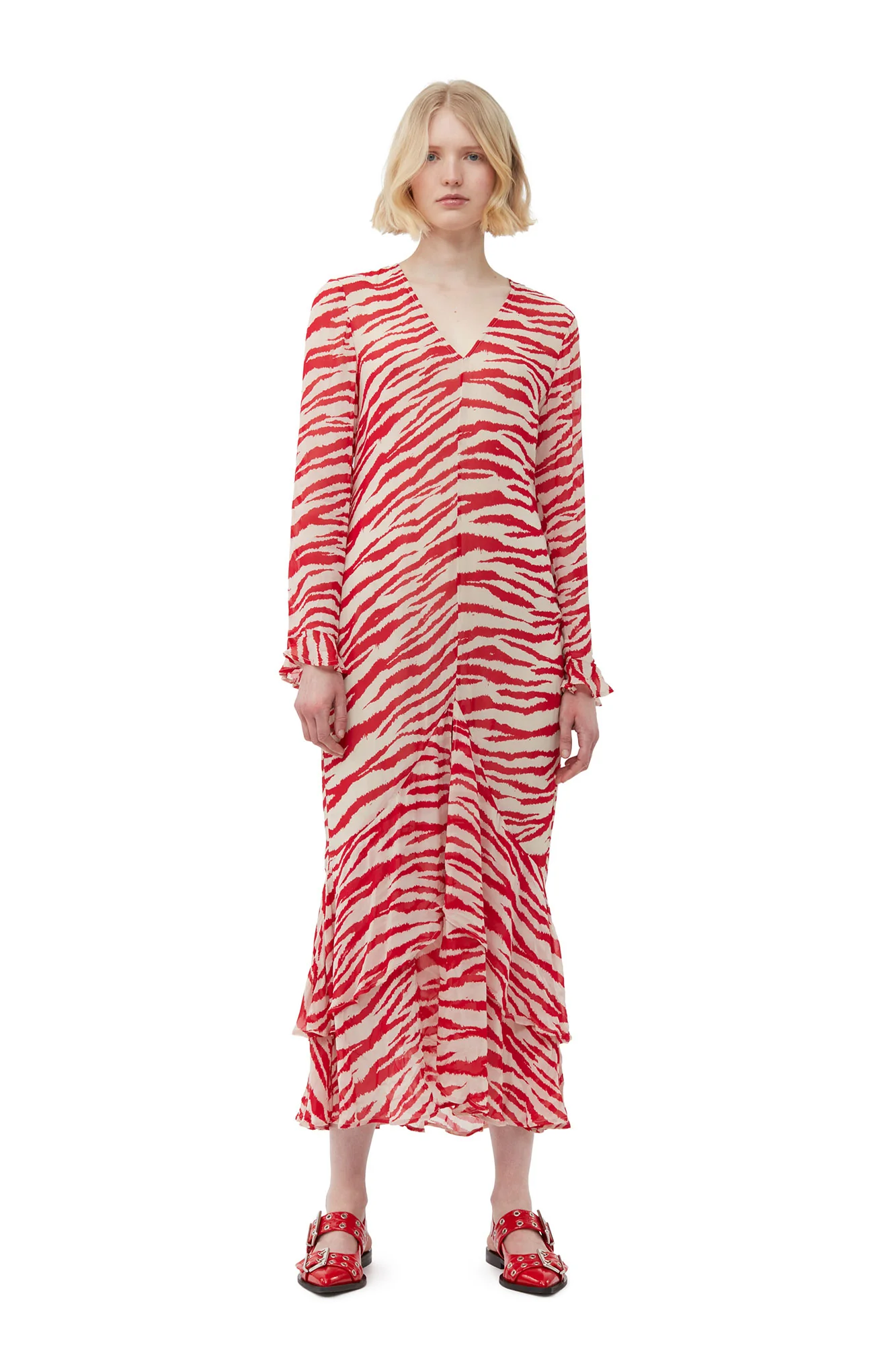 Printed Light Georgette Maxi Dress | Castle Wall - Image 3