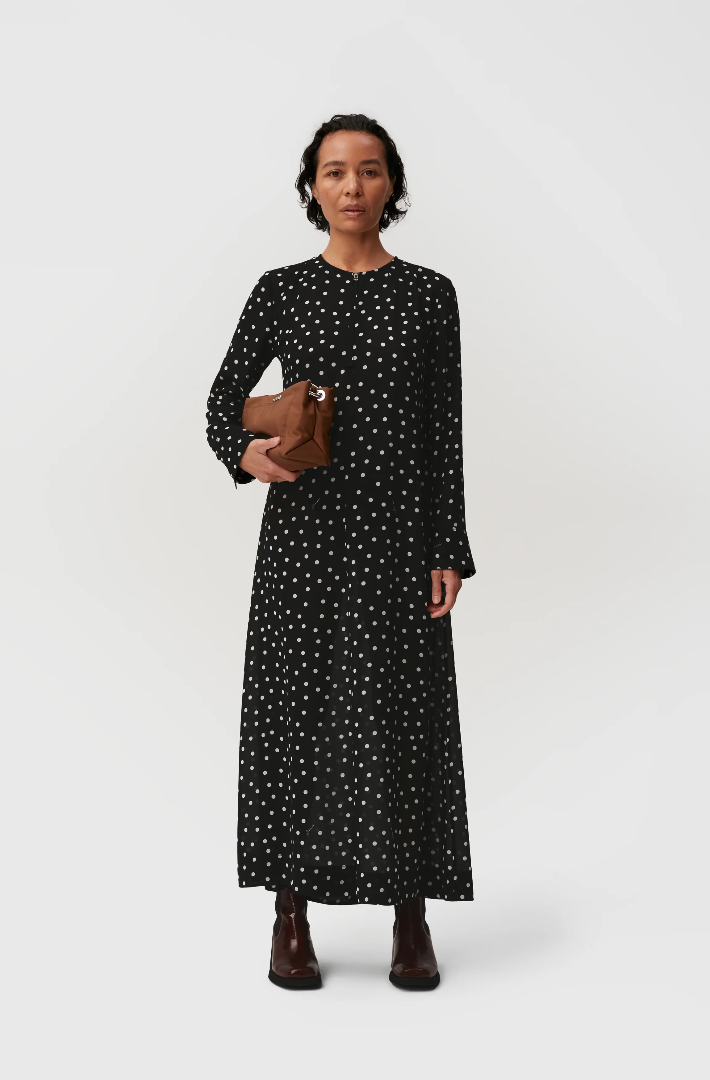 Printed Maxi Dress | Black - Image 3