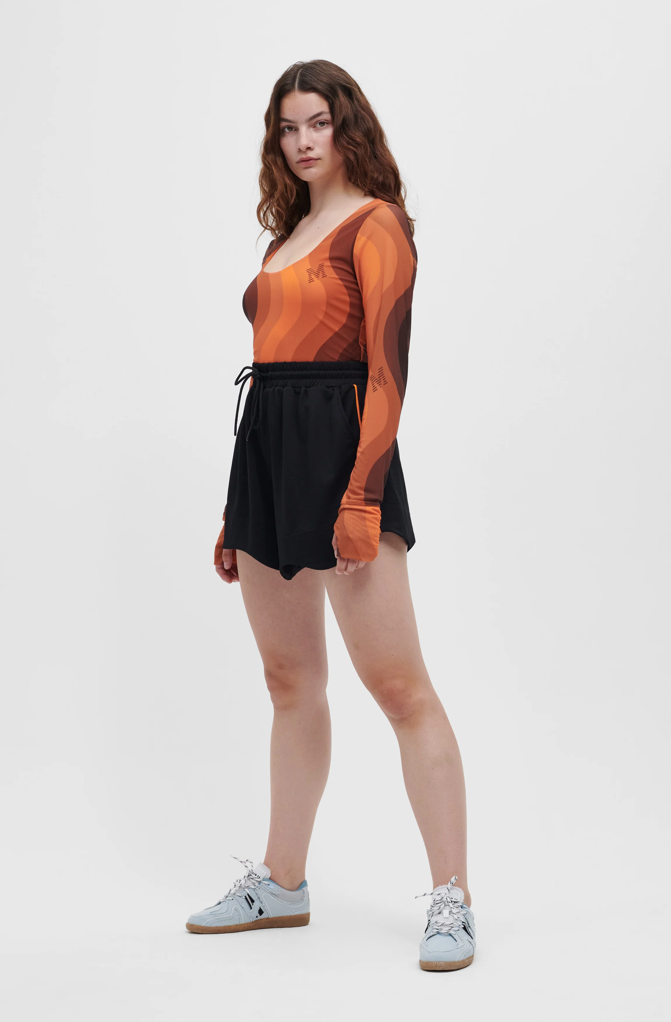 Printed Mesh Bodystocking | Orange Peel - Image 3