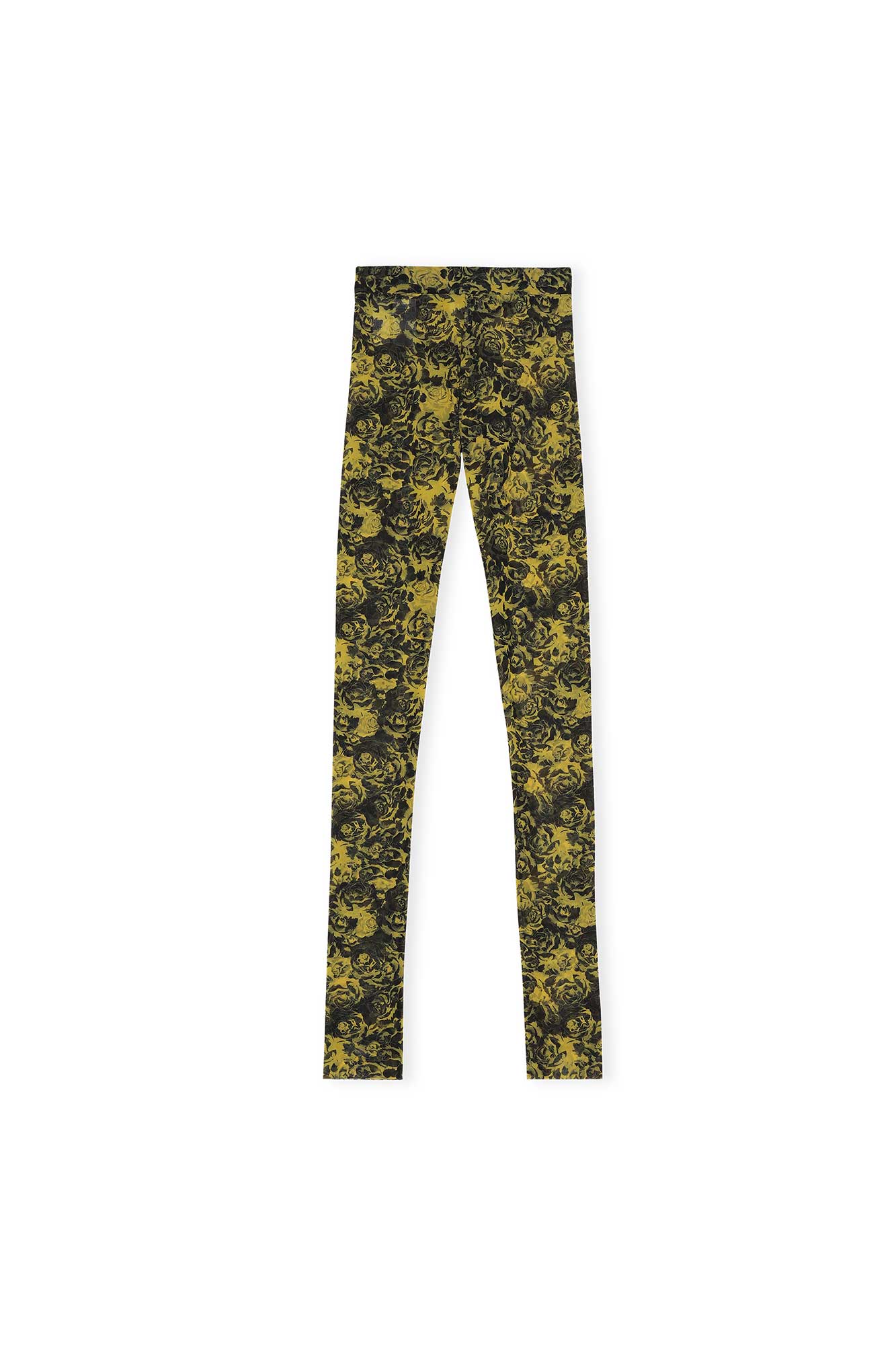 Printed Mesh High Waist Slim Leggings | Lemon - Image 2