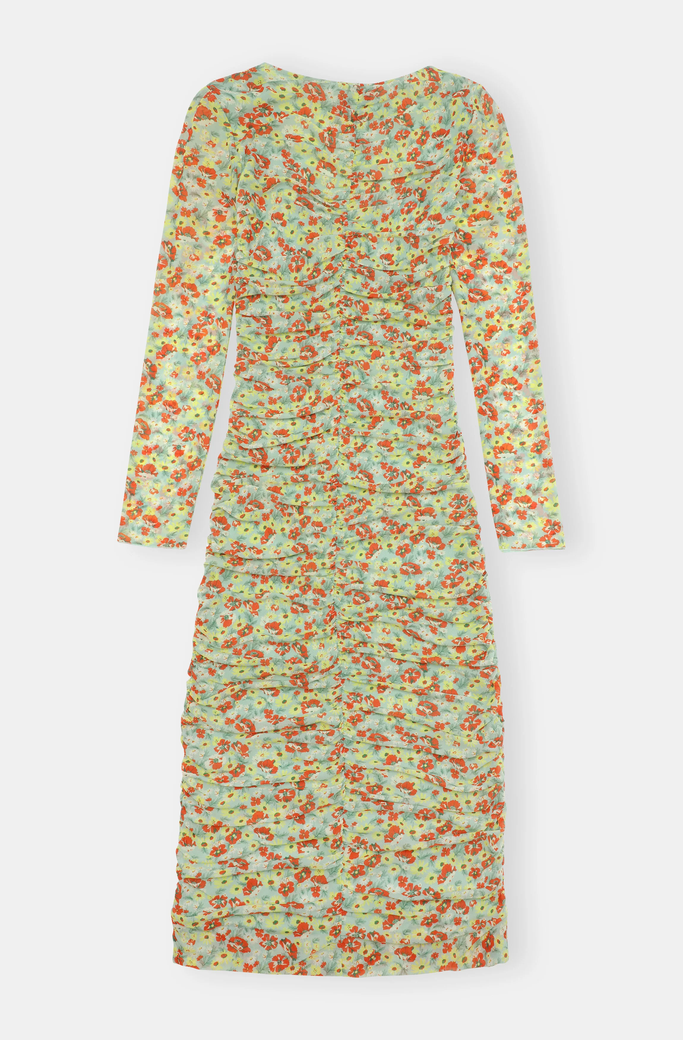 Printed Mesh Midi Dress | Meadow Celadon Green - Image 2