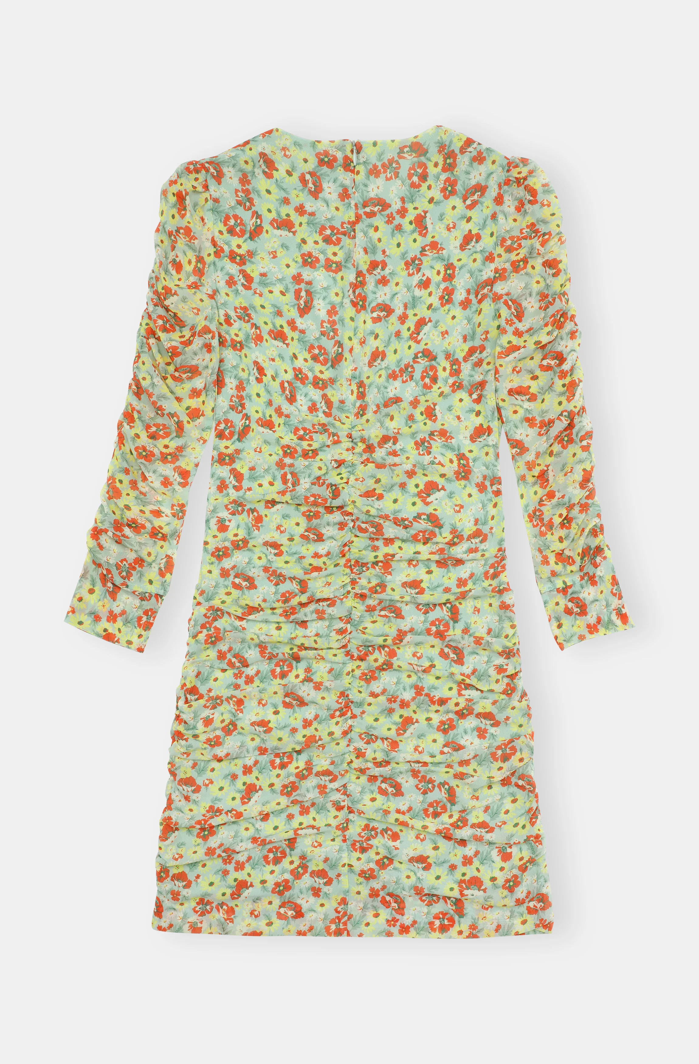 Printed Mesh Mini Dress | Meadow Celadon Green - Image 2