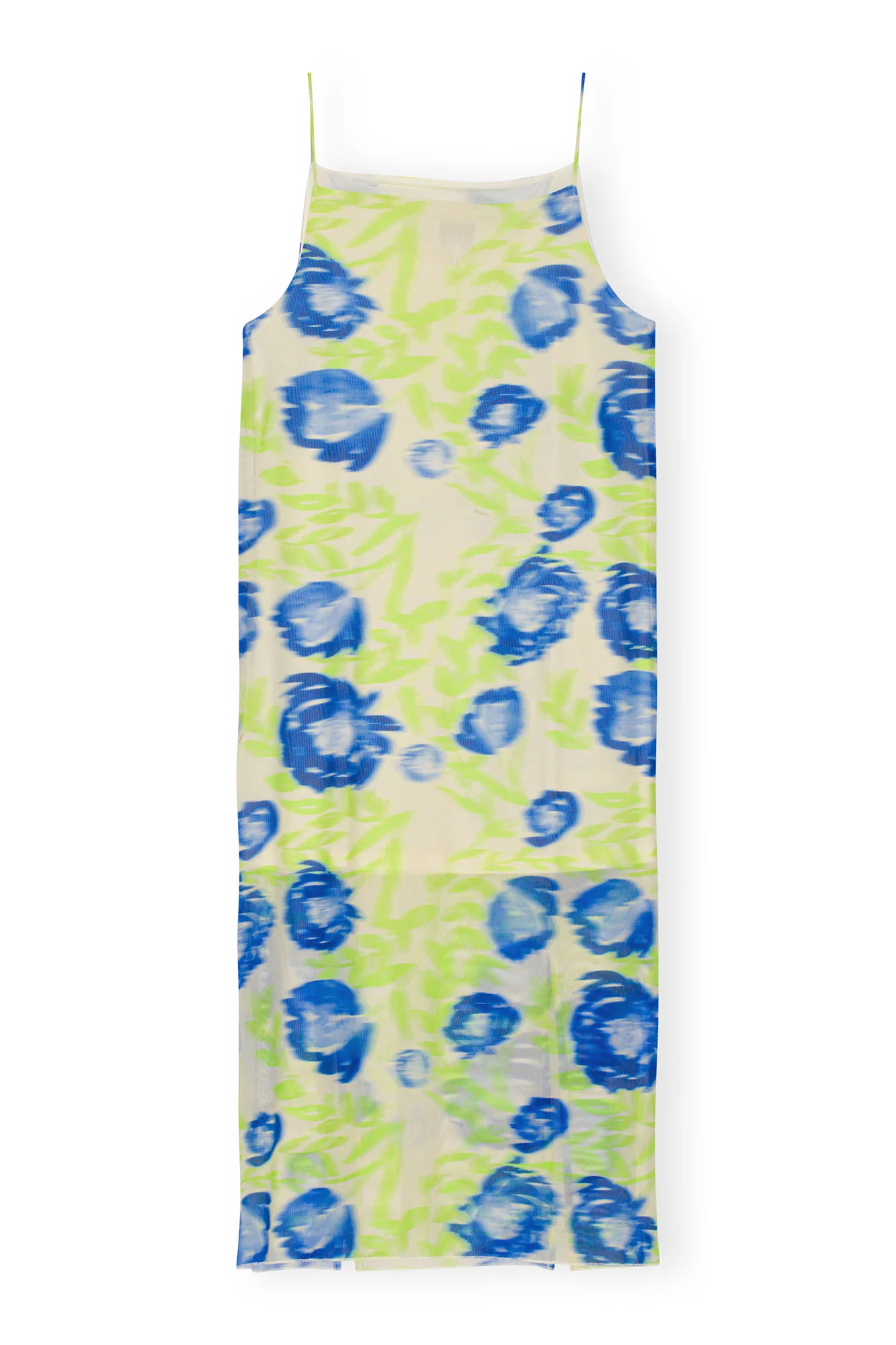Printed Mesh Slip Dress | Strong Blue - Image 2