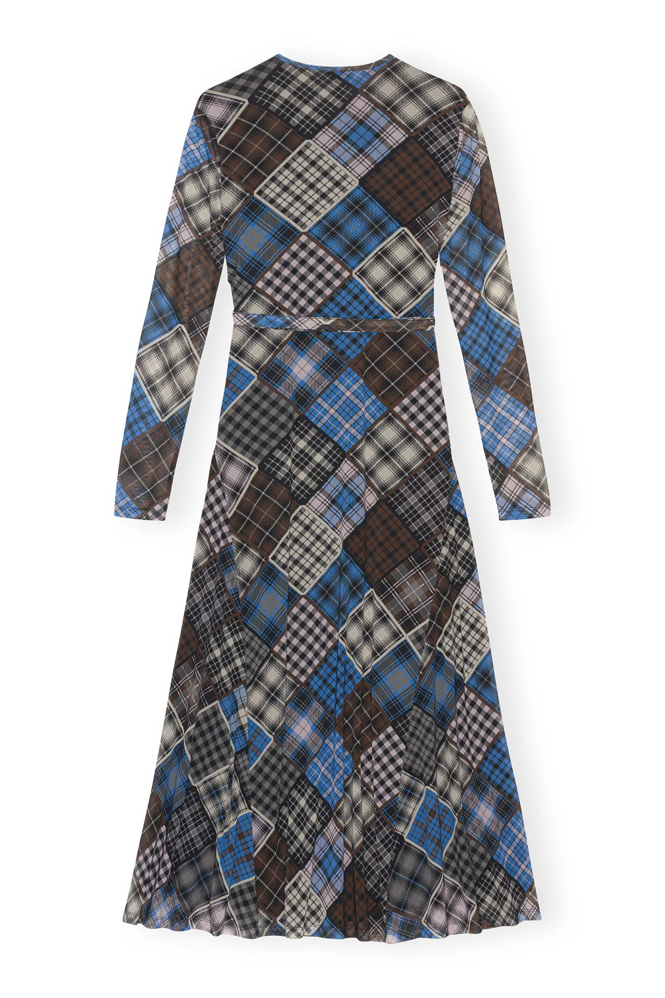 Printed Mesh Wrap Maxi Dress | Silver Lake Blue - Image 2