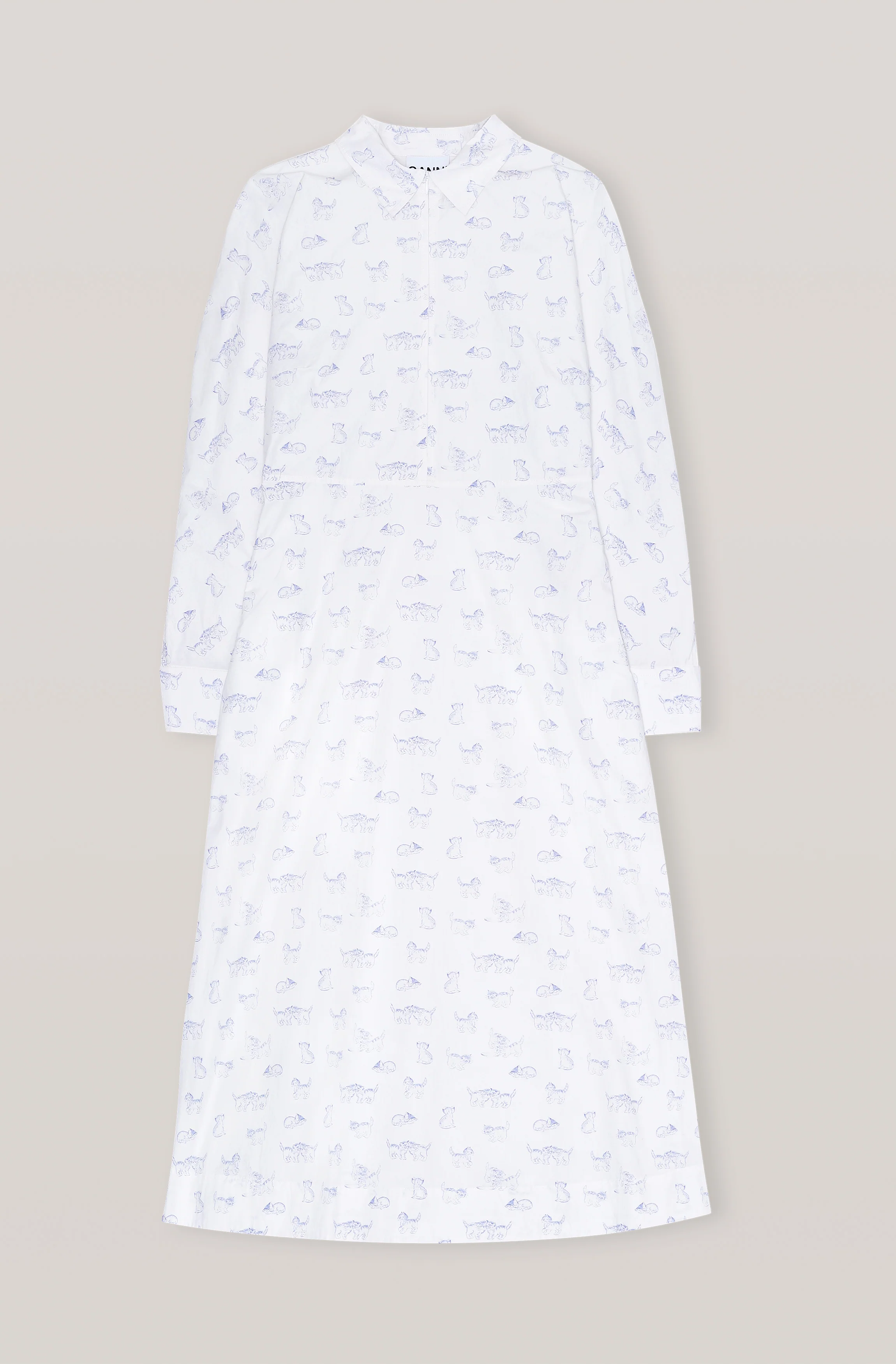 Printed Midi Dress | Bright White