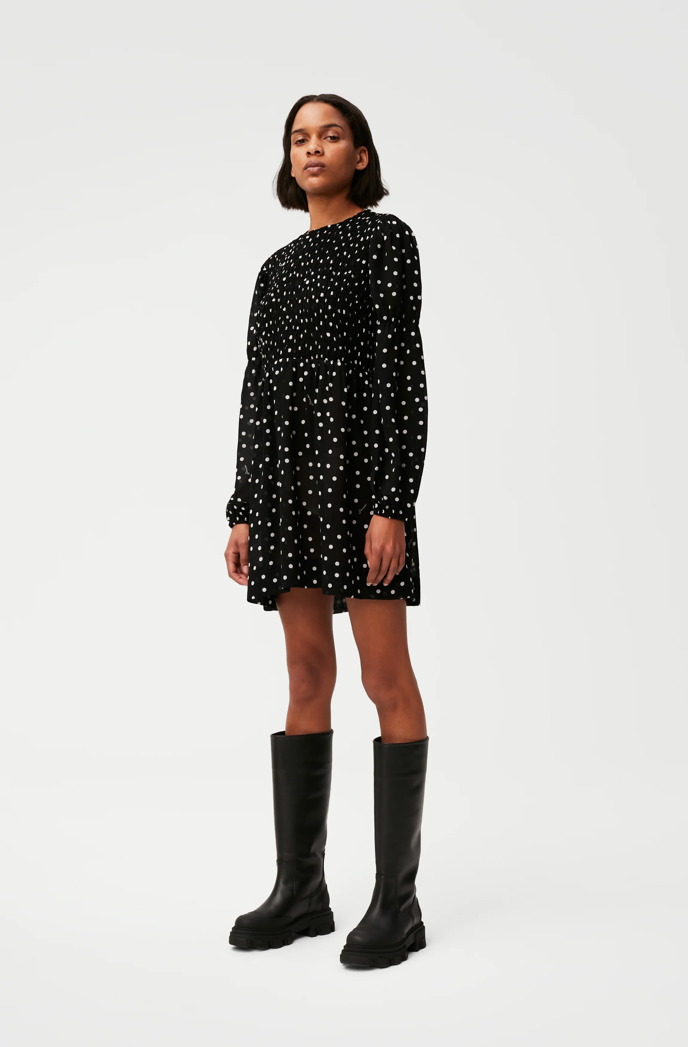 Printed Mini Dress | Black - Image 3